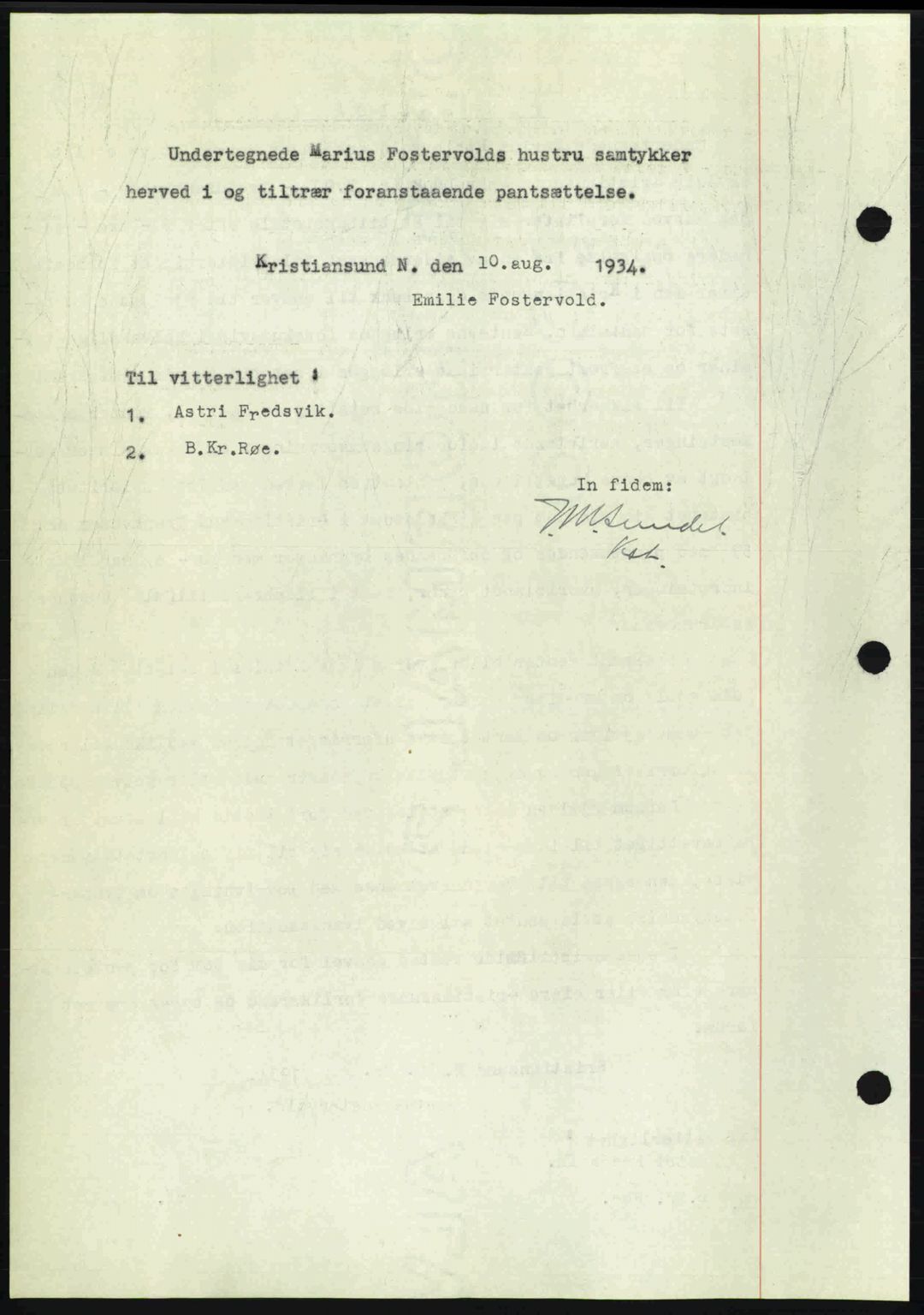 Kristiansund byfogd, AV/SAT-A-4587/A/27: Mortgage book no. 27, 1933-1934, Deed date: 14.08.1934