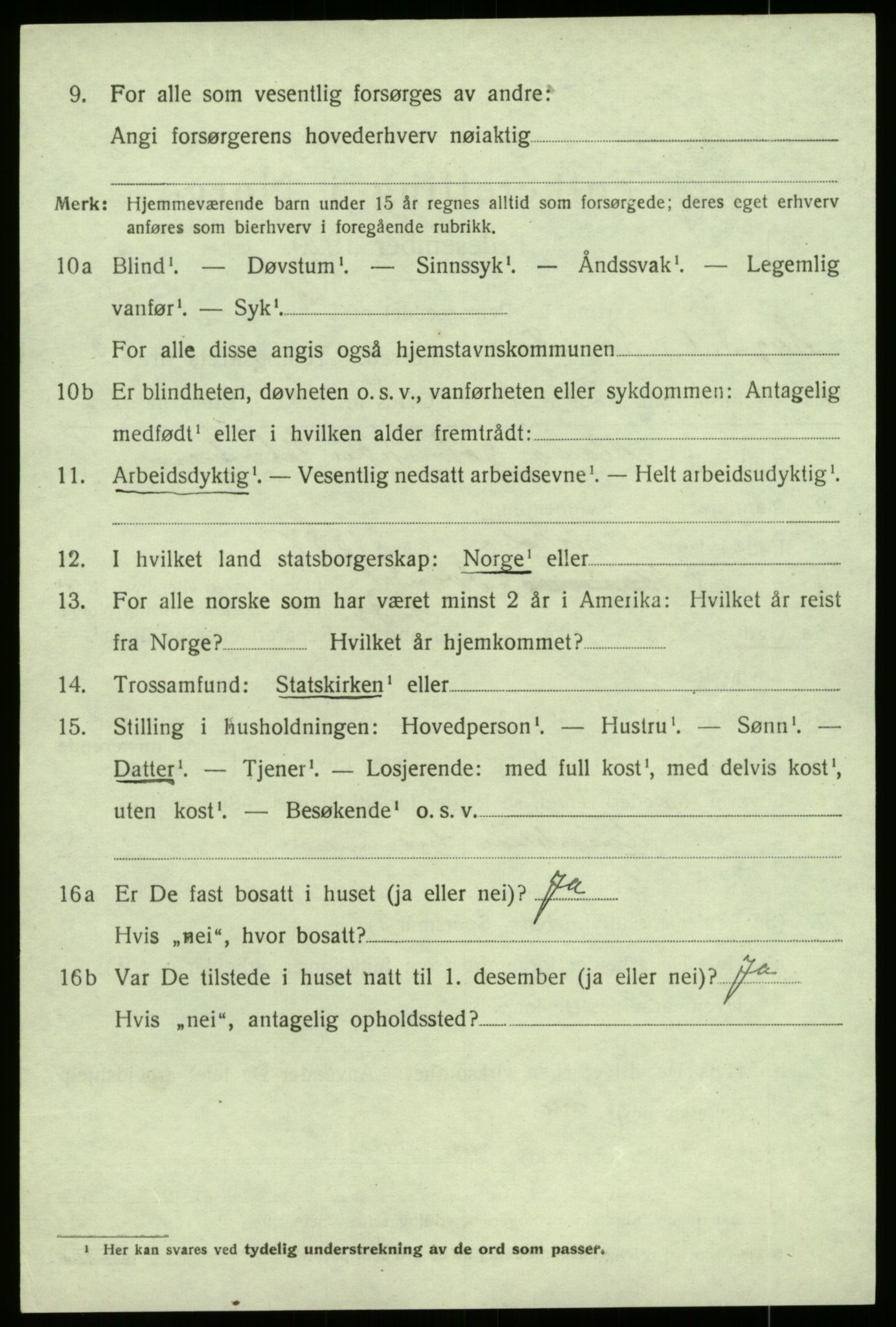 SAB, 1920 census for Sogndal, 1920, p. 5172