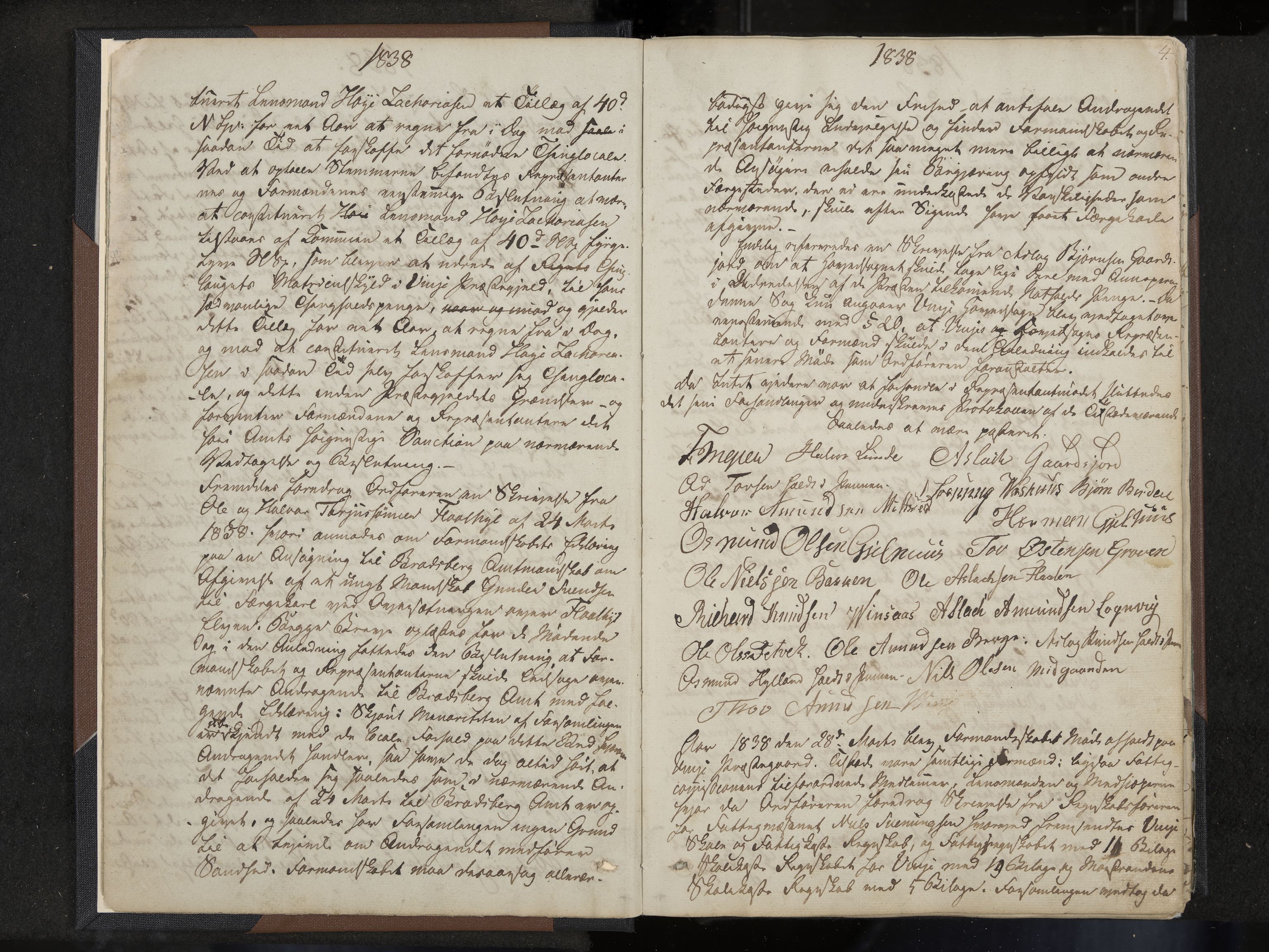 Vinje formannskap og sentraladministrasjon, IKAK/0834021-1/A/L0001: Møtebok, 1838-1889, p. 4