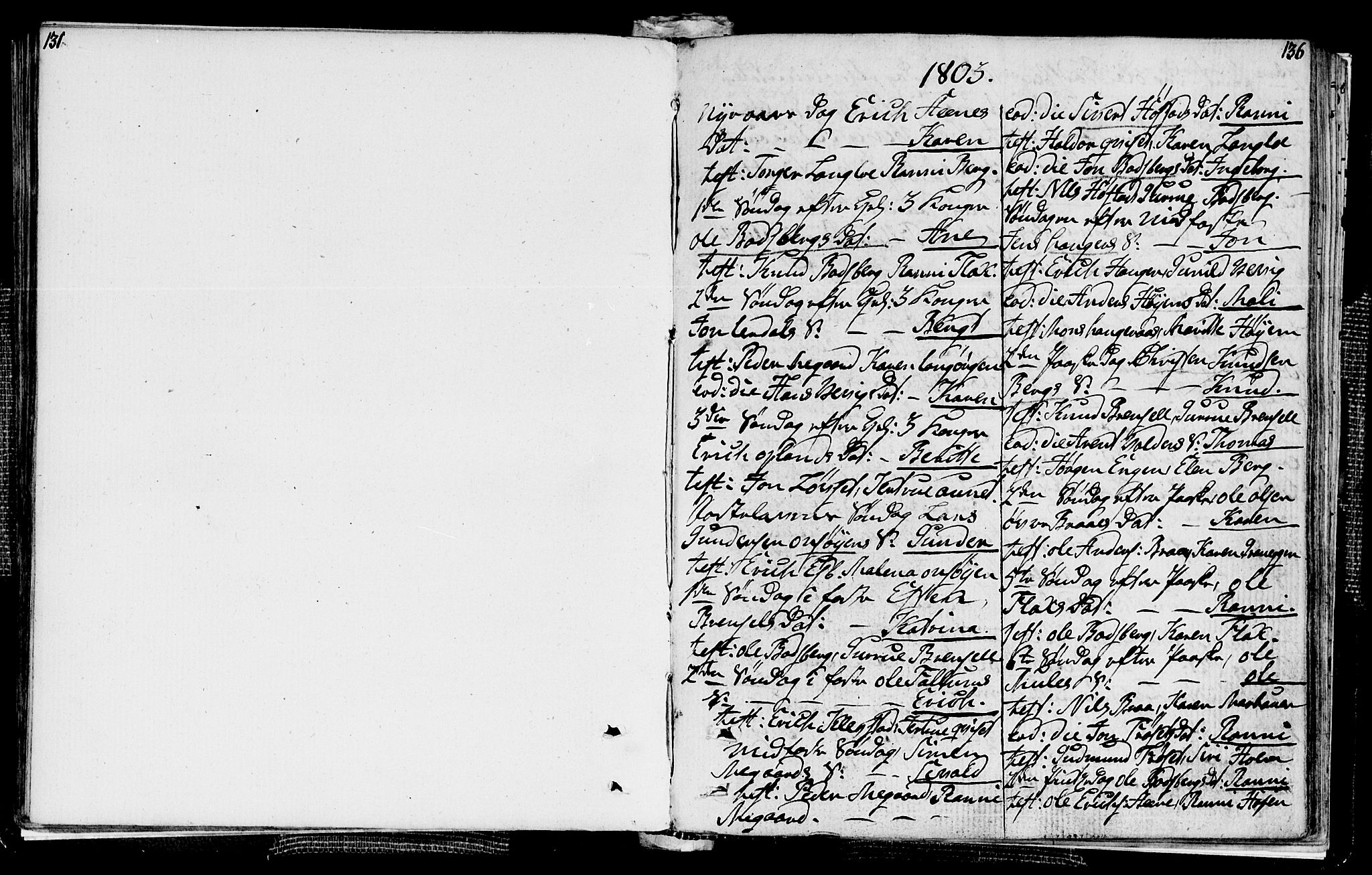 Ministerialprotokoller, klokkerbøker og fødselsregistre - Sør-Trøndelag, SAT/A-1456/612/L0371: Parish register (official) no. 612A05, 1803-1816, p. 135-136