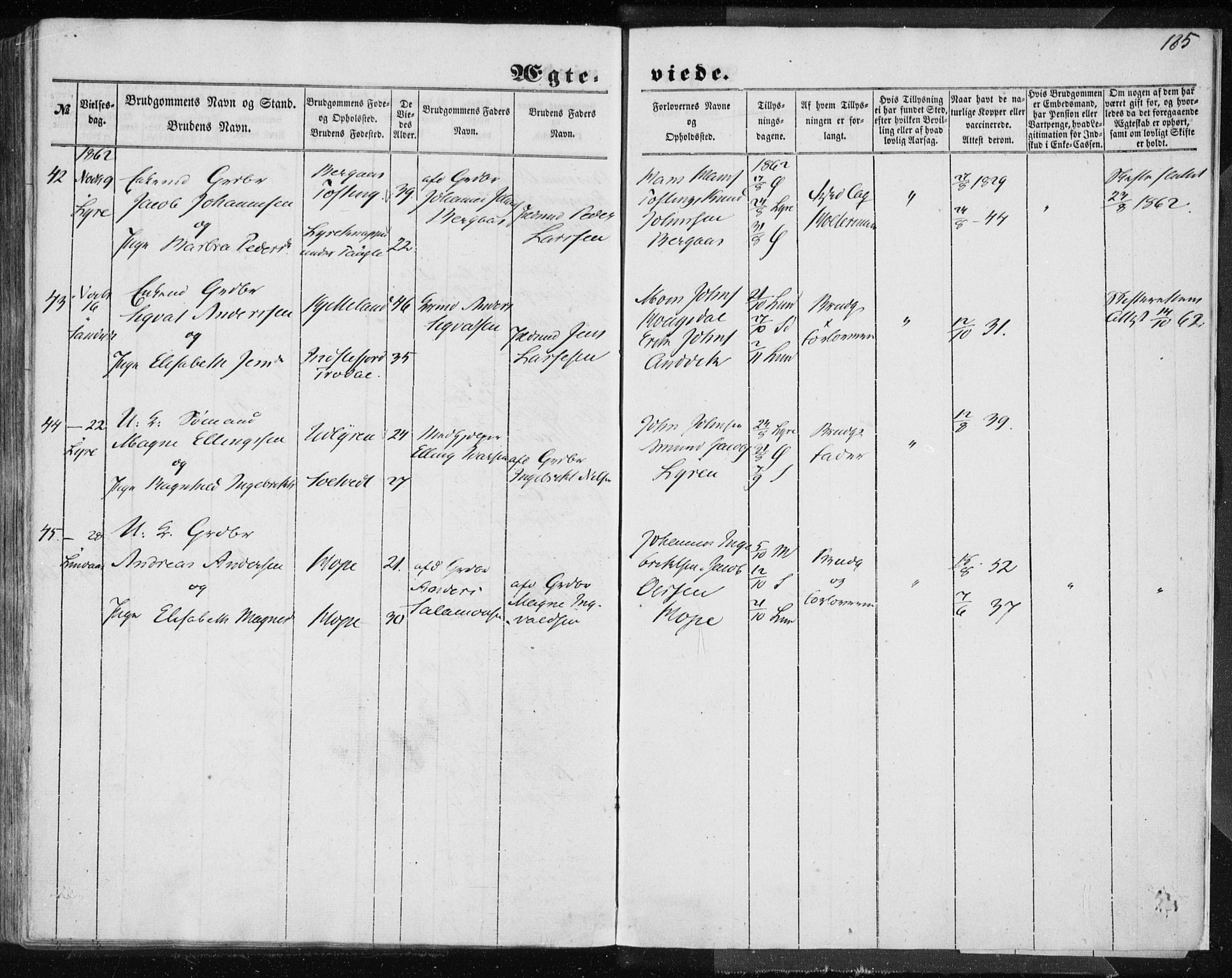 Lindås Sokneprestembete, AV/SAB-A-76701/H/Haa/Haaa/L0013: Parish register (official) no. A 13, 1848-1862, p. 185