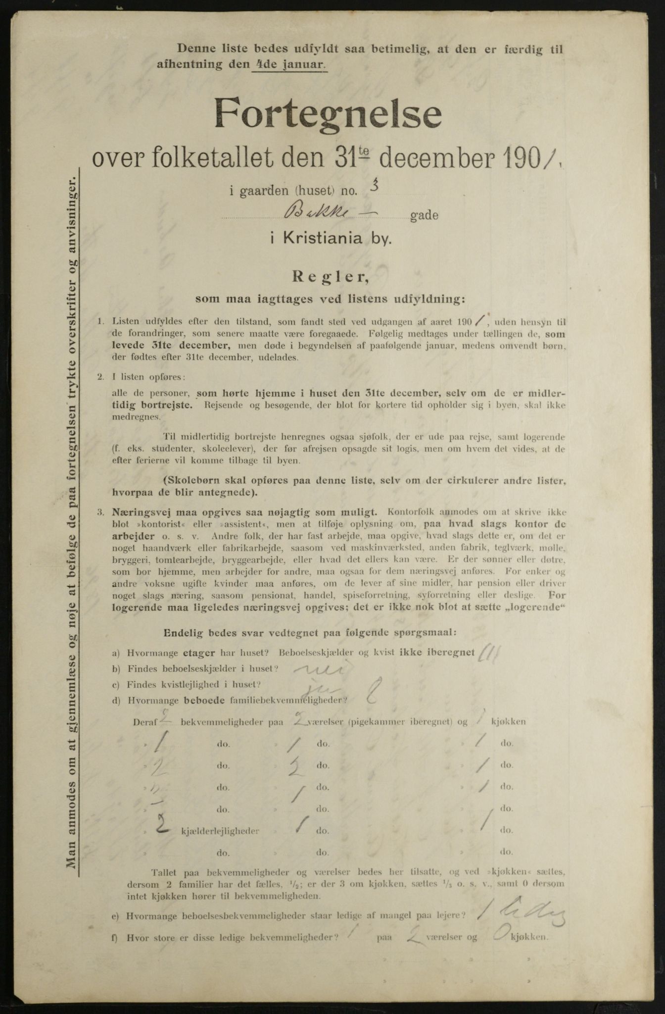 OBA, Municipal Census 1901 for Kristiania, 1901, p. 543