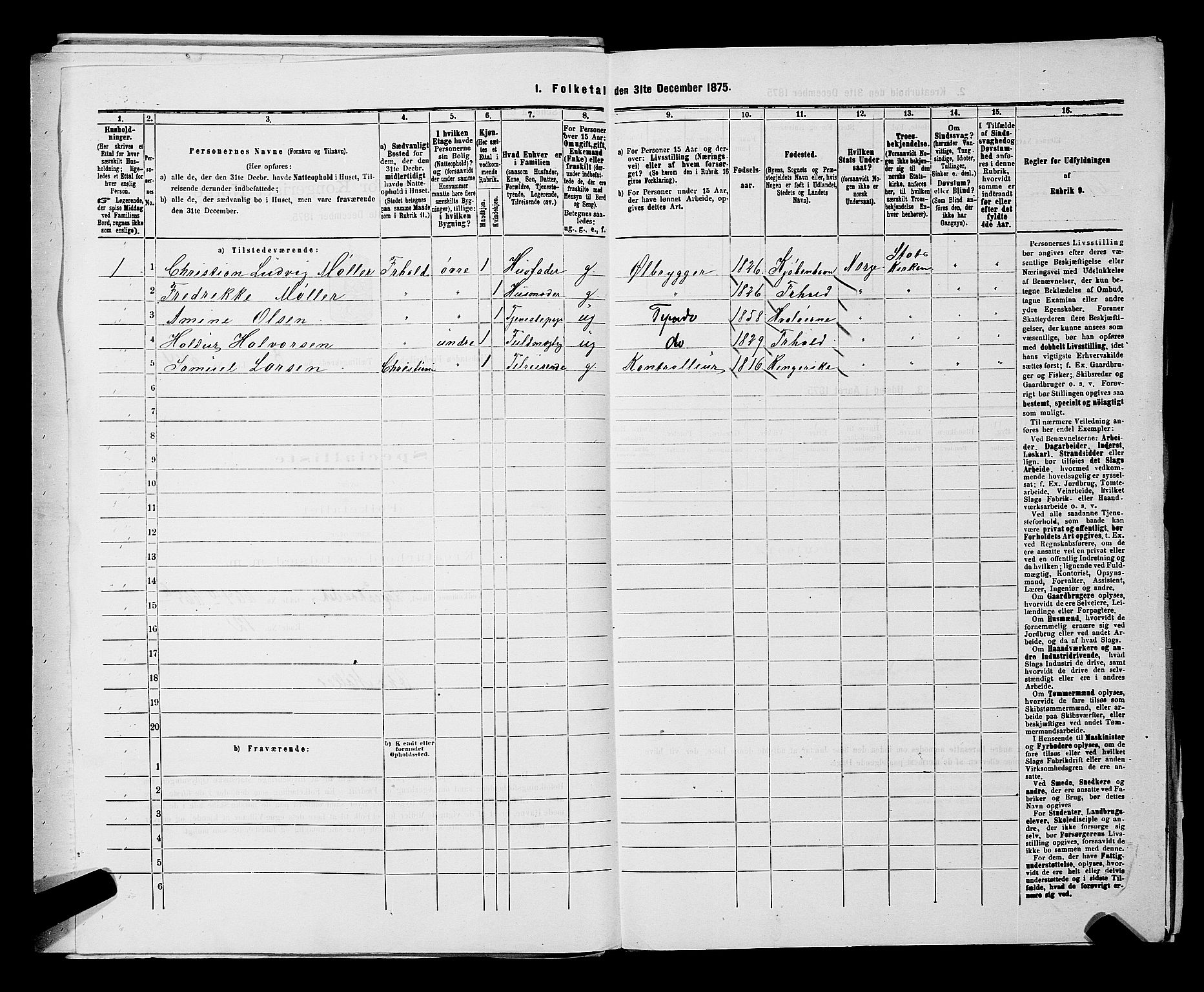 RA, 1875 census for 0101P Fredrikshald, 1875, p. 1396