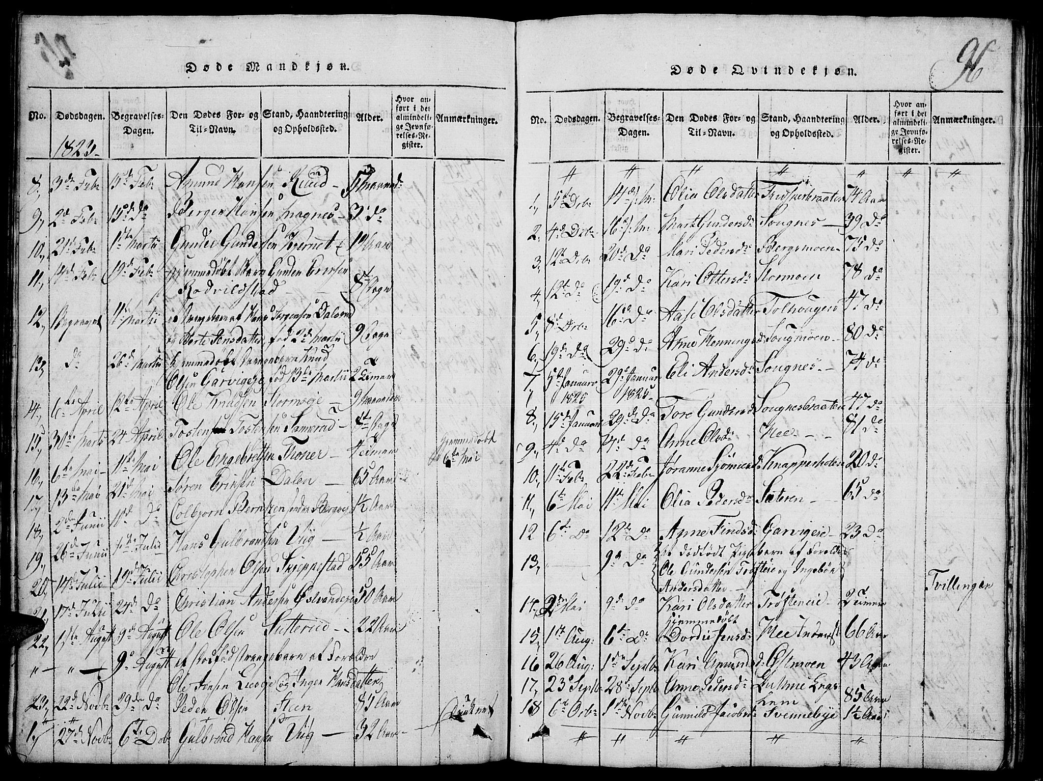 Nord-Odal prestekontor, AV/SAH-PREST-032/H/Ha/Hab/L0001: Parish register (copy) no. 1, 1819-1838, p. 96