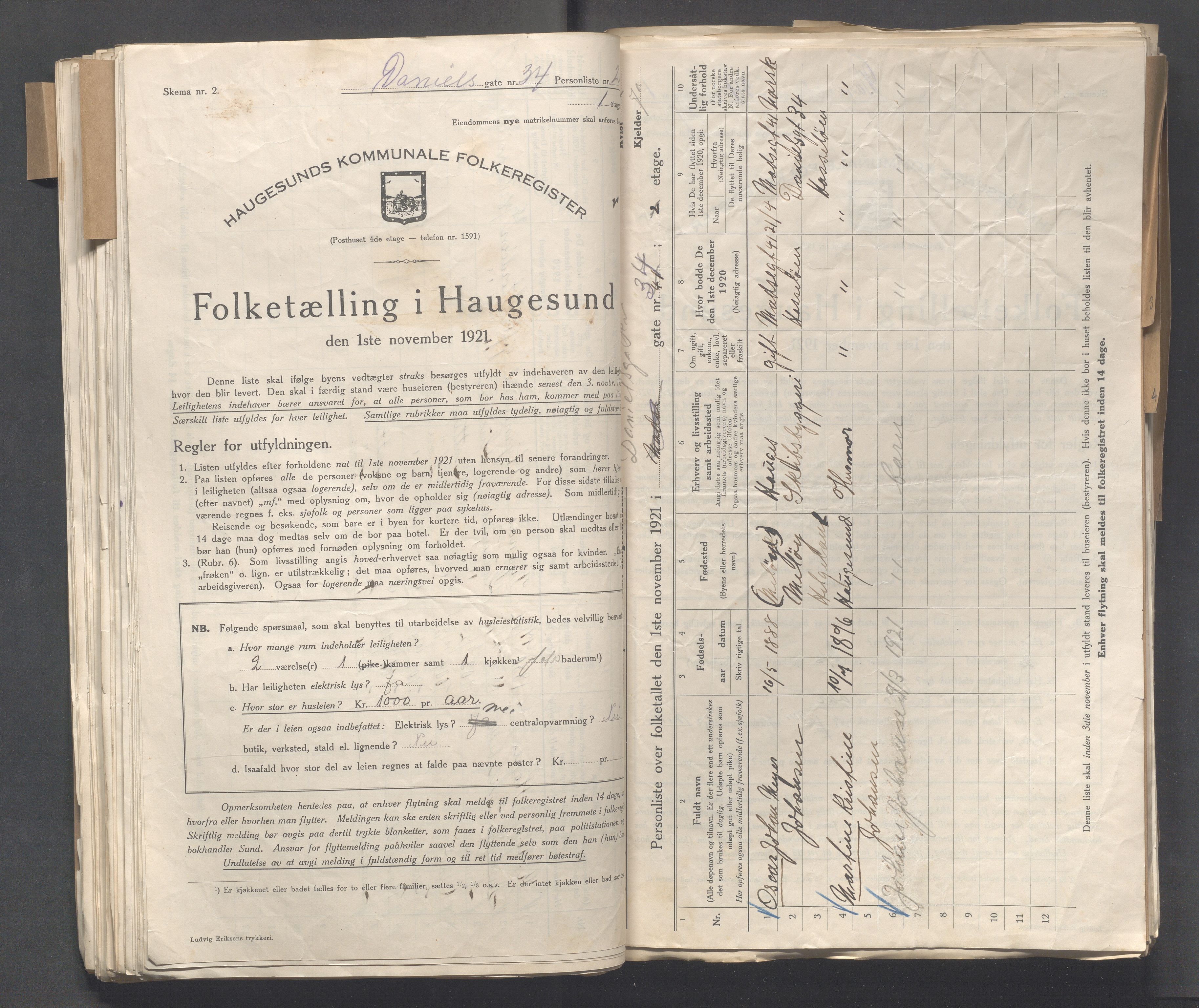 IKAR, Local census 1.11.1921 for Haugesund, 1921, p. 5979