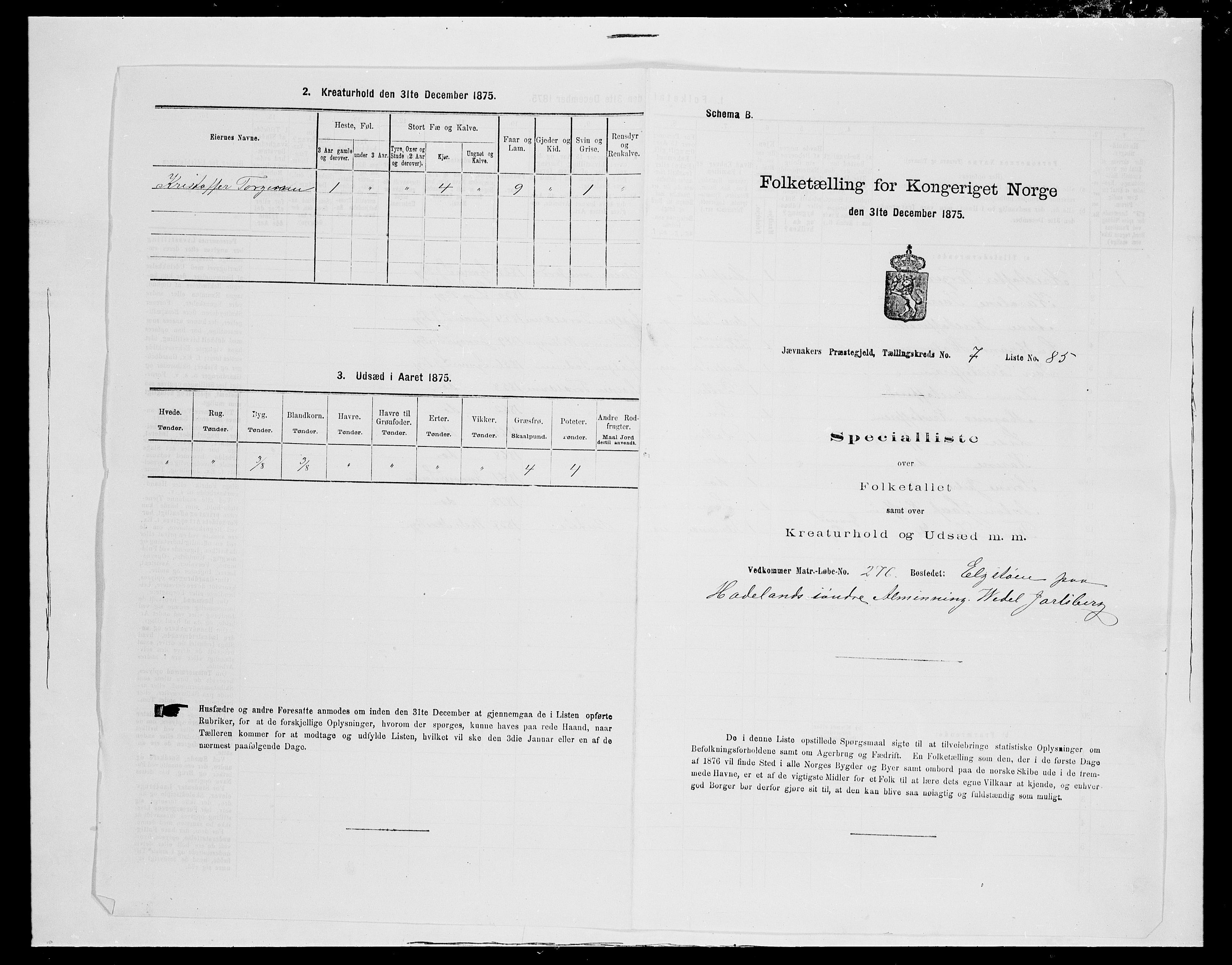 SAH, 1875 census for 0532P Jevnaker, 1875, p. 1328