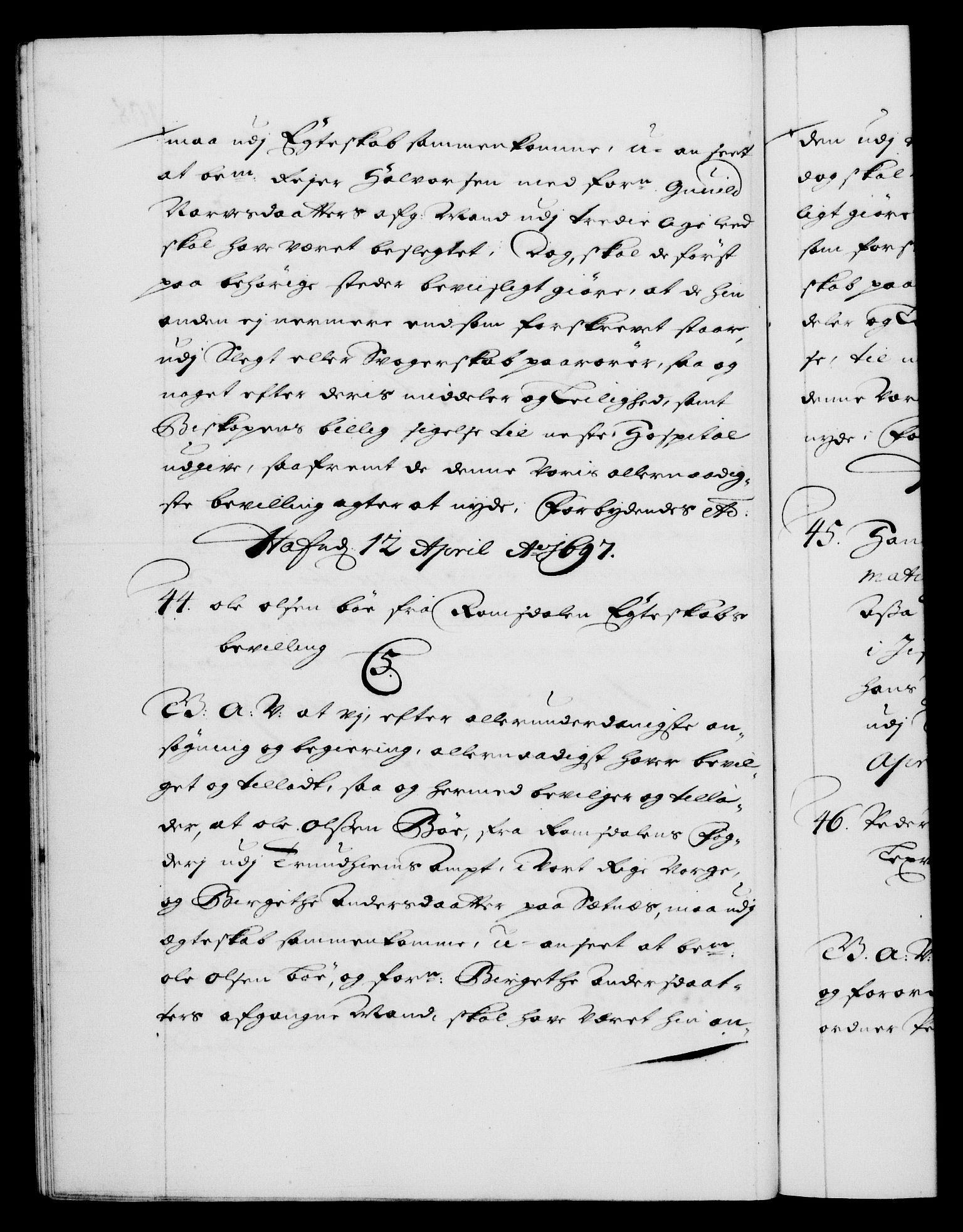 Danske Kanselli 1572-1799, AV/RA-EA-3023/F/Fc/Fca/Fcaa/L0016: Norske registre (mikrofilm), 1692-1697, p. 408b