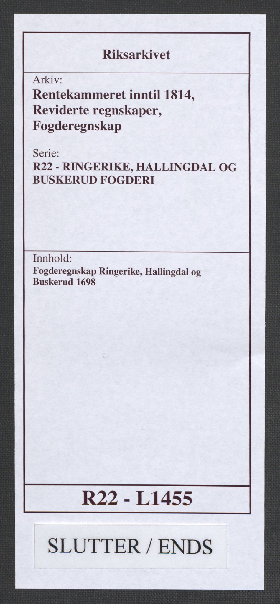 Rentekammeret inntil 1814, Reviderte regnskaper, Fogderegnskap, AV/RA-EA-4092/R22/L1455: Fogderegnskap Ringerike, Hallingdal og Buskerud, 1698, p. 311