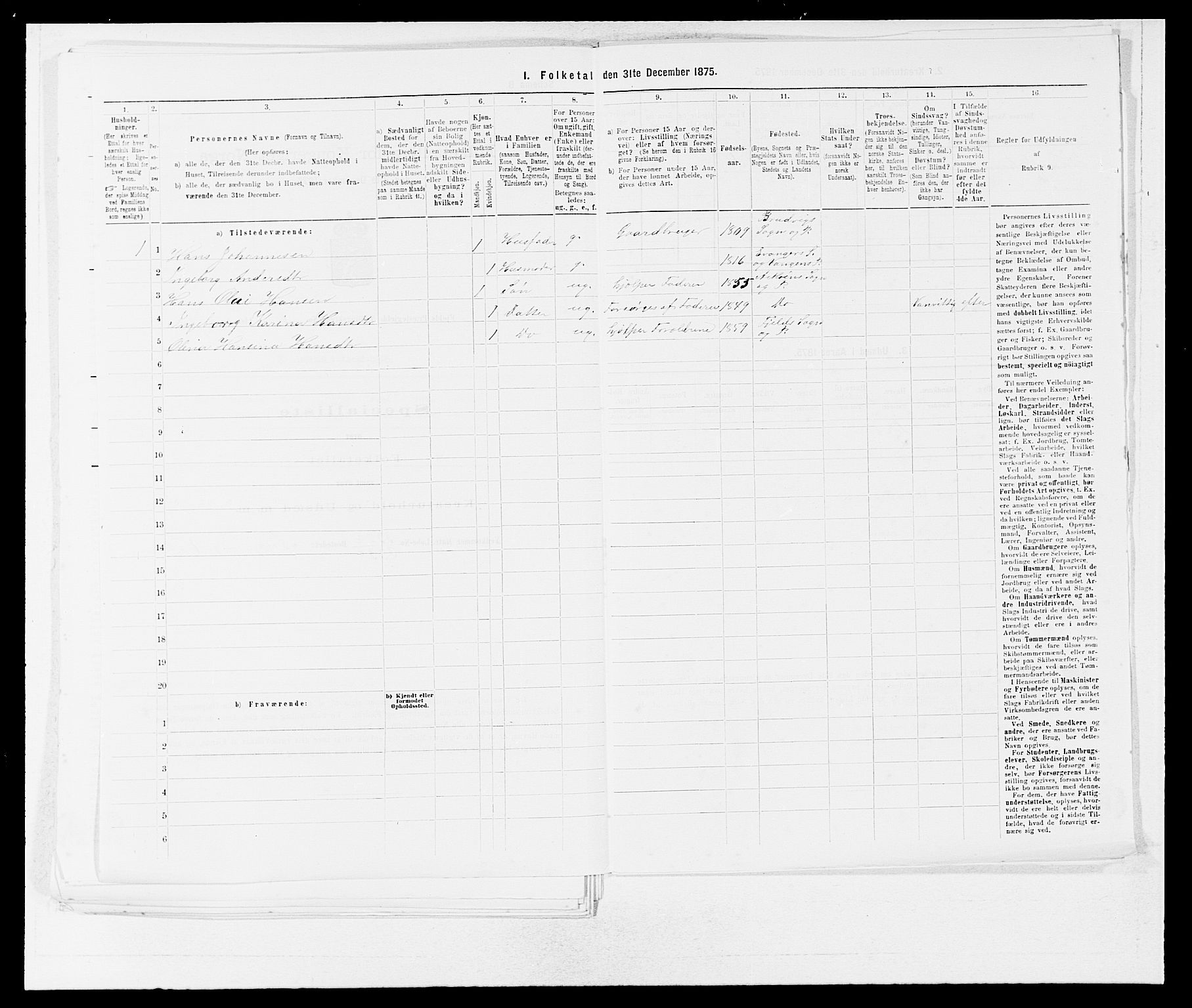 SAB, 1875 census for 1246P Fjell, 1875, p. 838