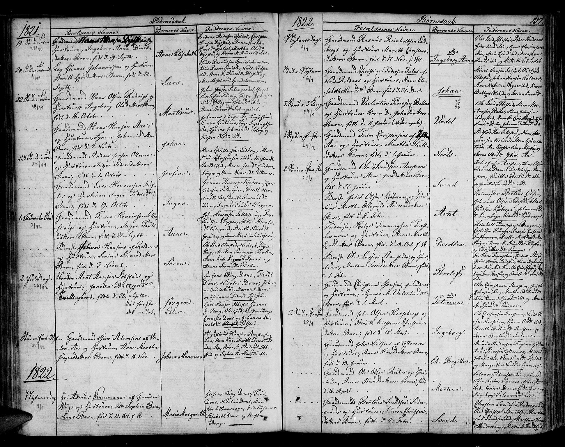 Ibestad sokneprestembete, SATØ/S-0077/H/Ha/Haa/L0004kirke: Parish register (official) no. 4, 1801-1824, p. 137