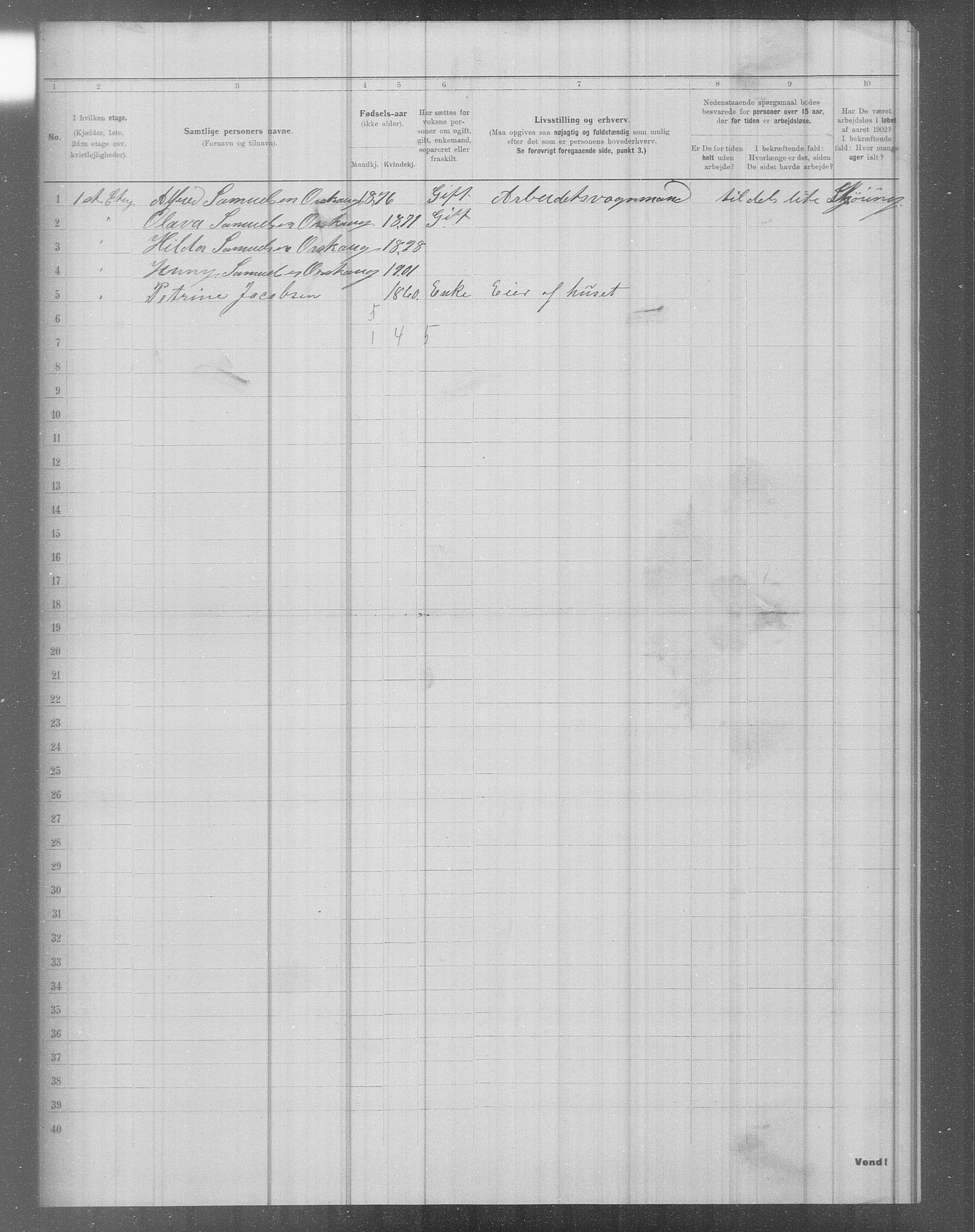 OBA, Municipal Census 1902 for Kristiania, 1902, p. 4716