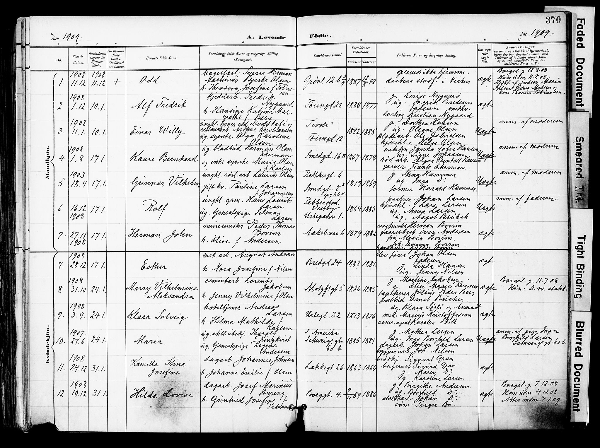 Grønland prestekontor Kirkebøker, SAO/A-10848/F/Fa/L0014: Parish register (official) no. 14, 1900-1911, p. 370