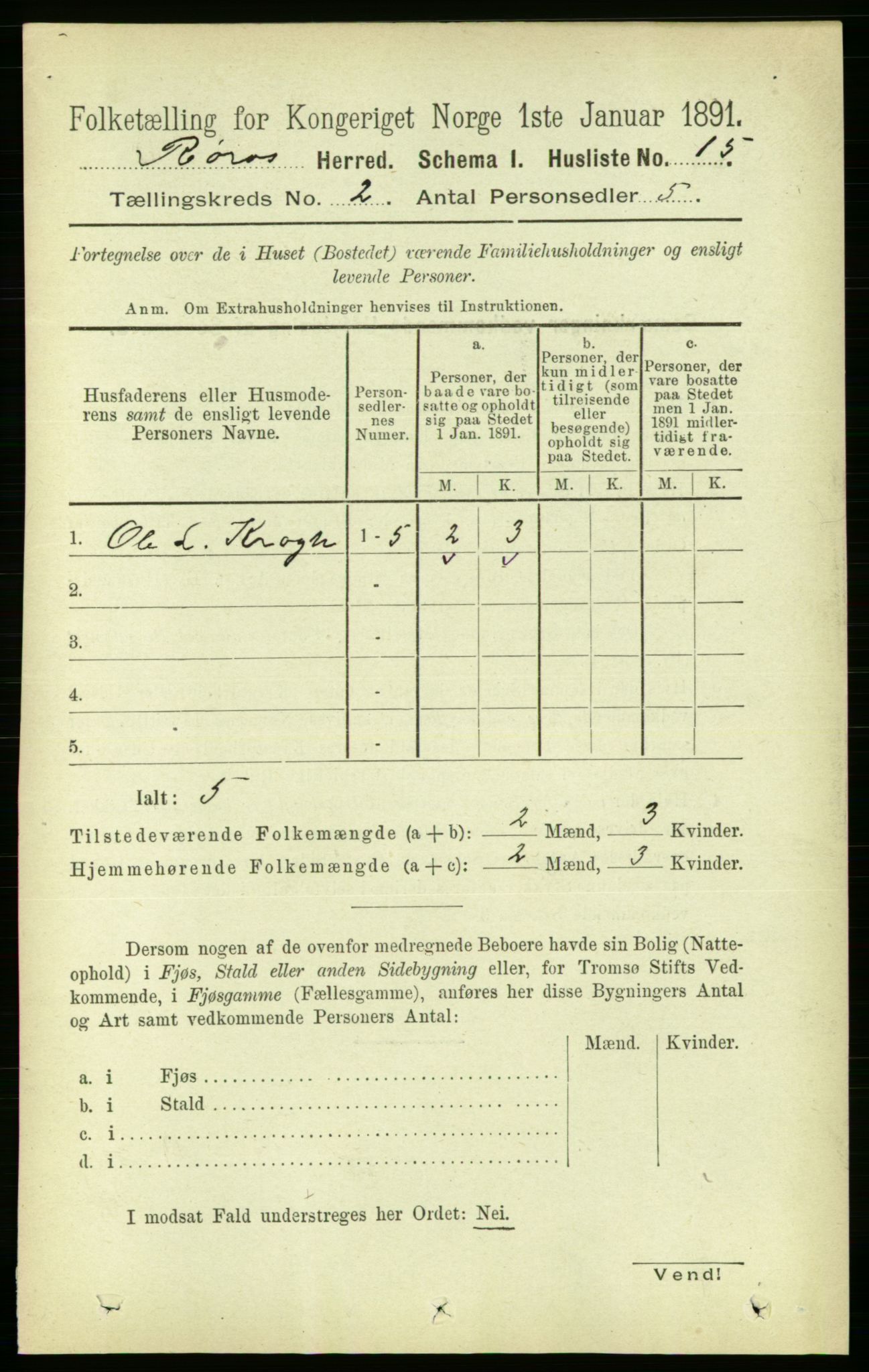 RA, 1891 census for 1640 Røros, 1891, p. 241