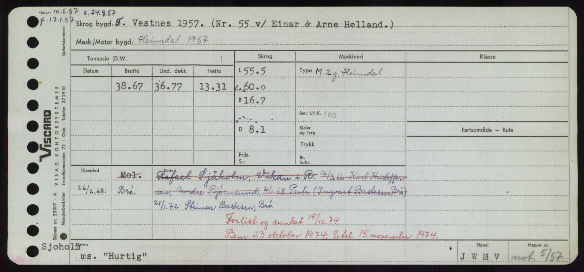 Sjøfartsdirektoratet med forløpere, Skipsmålingen, RA/S-1627/H/Hd/L0017: Fartøy, Holi-Hå, p. 167