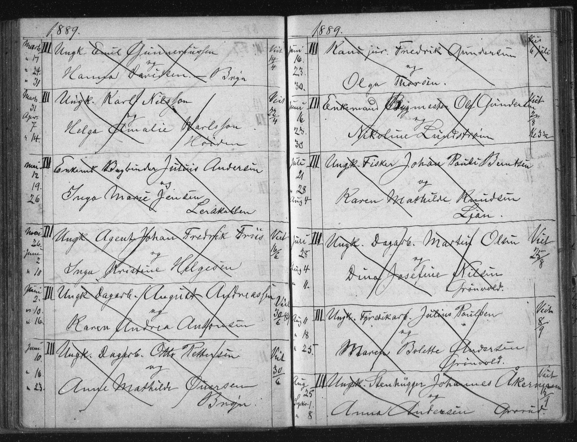 Østre Aker prestekontor Kirkebøker, SAO/A-10840/H/Ha/L0005: Banns register no. I 5, 1879-1899