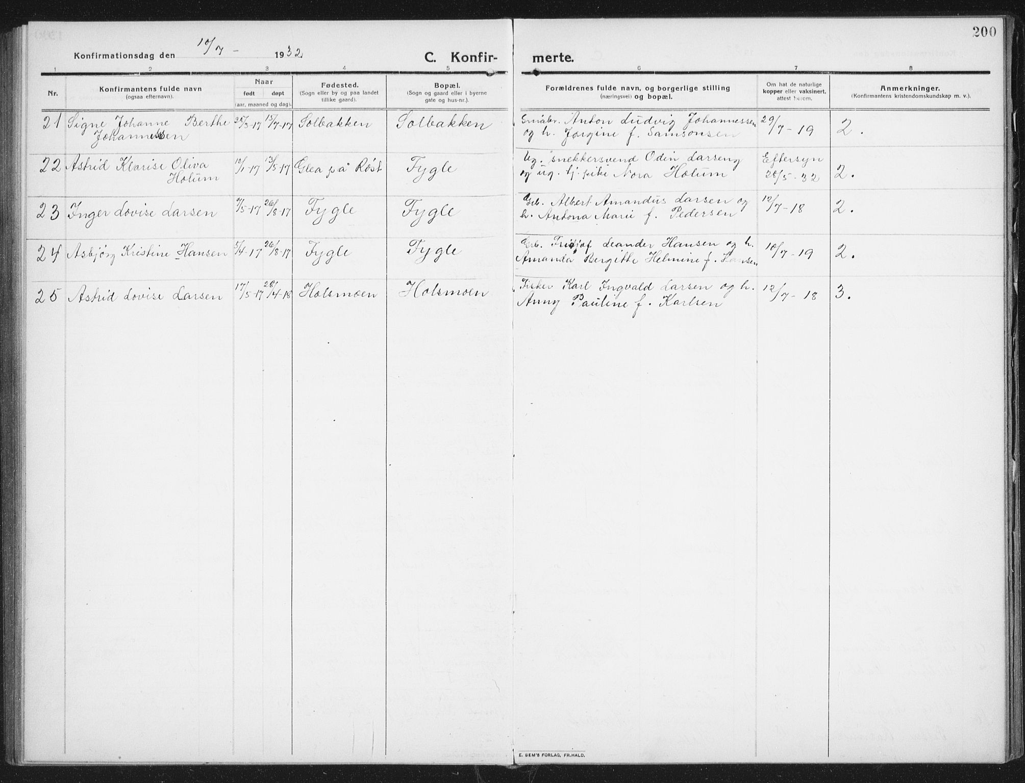 Ministerialprotokoller, klokkerbøker og fødselsregistre - Nordland, AV/SAT-A-1459/882/L1183: Parish register (copy) no. 882C01, 1911-1938, p. 200