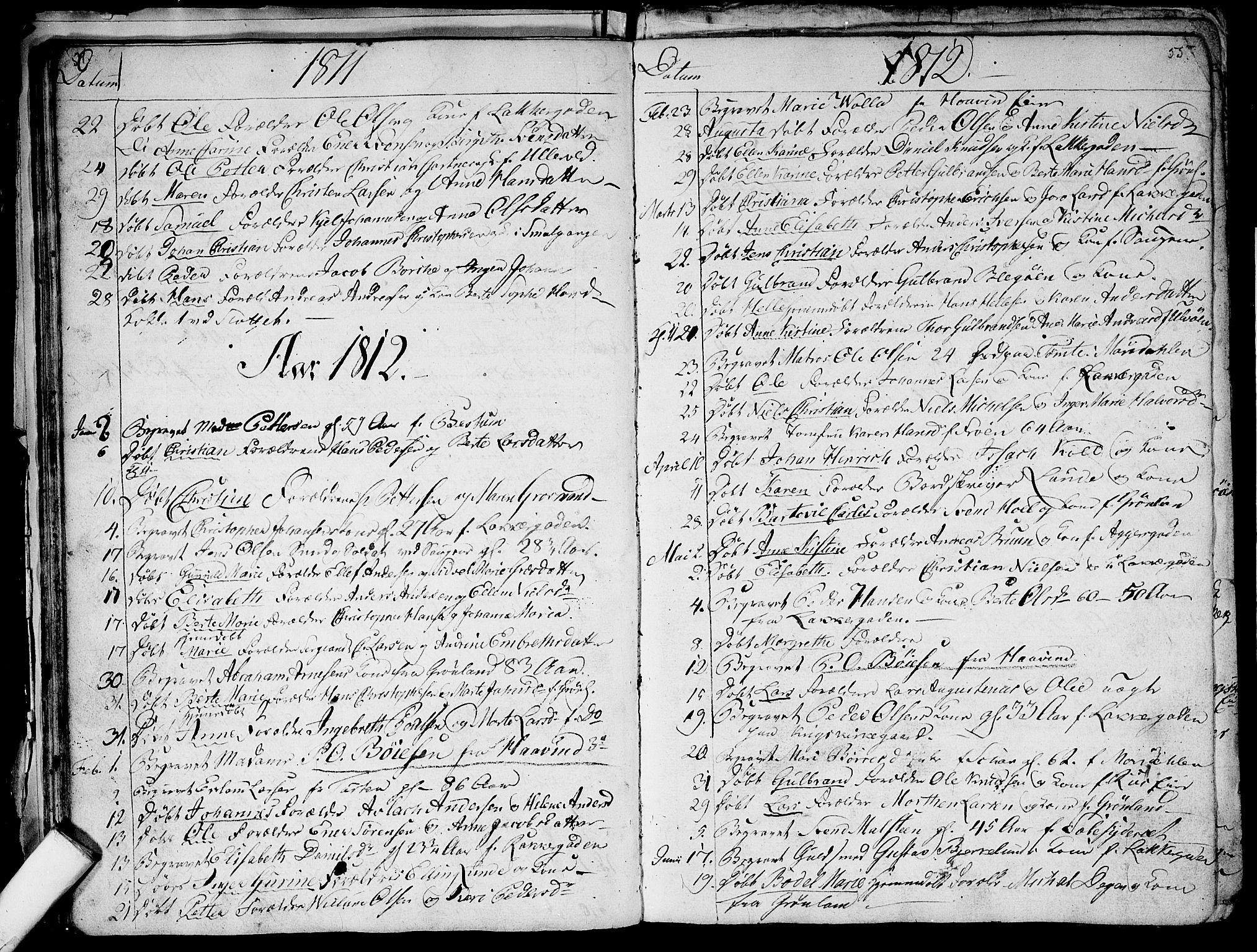 Aker prestekontor kirkebøker, SAO/A-10861/G/L0001: Parish register (copy) no. 1, 1796-1826, p. 54-55