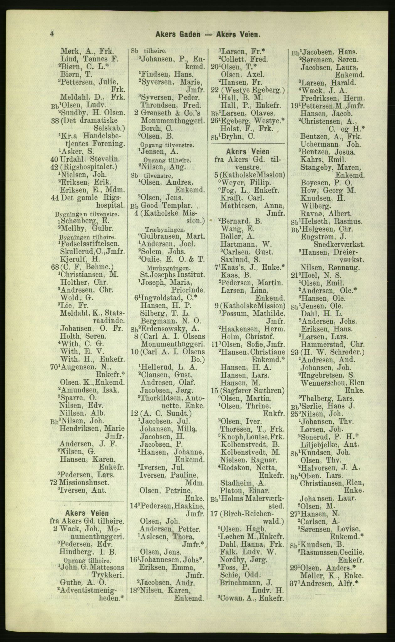 Kristiania/Oslo adressebok, PUBL/-, 1884, p. 4