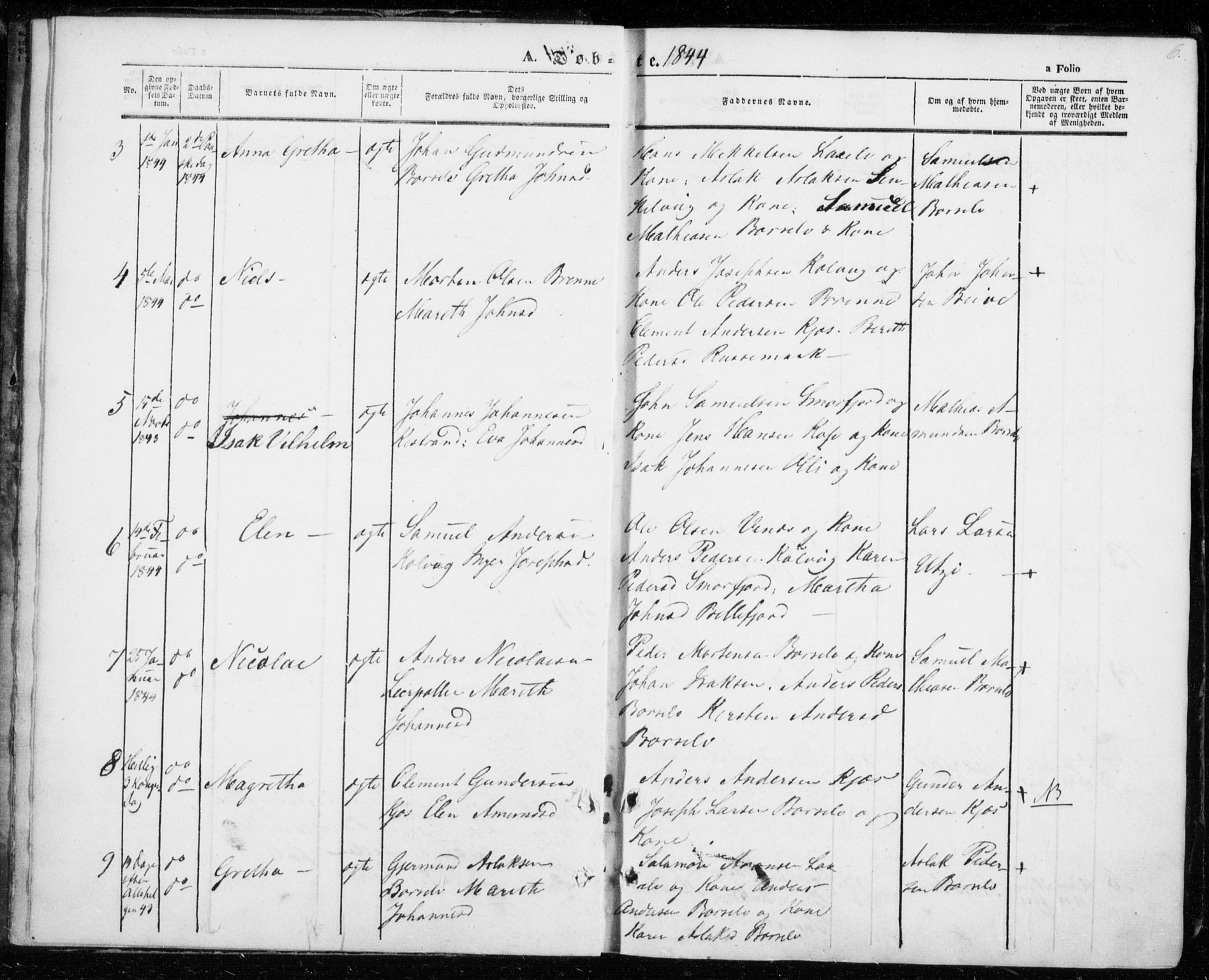 Kistrand/Porsanger sokneprestembete, SATØ/S-1351/H/Ha/L0004.kirke: Parish register (official) no. 4, 1843-1860, p. 6