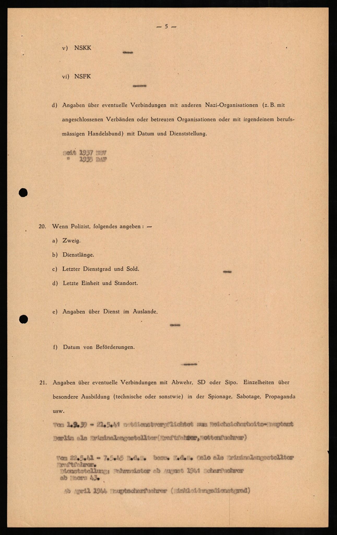 Forsvaret, Forsvarets overkommando II, AV/RA-RAFA-3915/D/Db/L0007: CI Questionaires. Tyske okkupasjonsstyrker i Norge. Tyskere., 1945-1946, p. 333