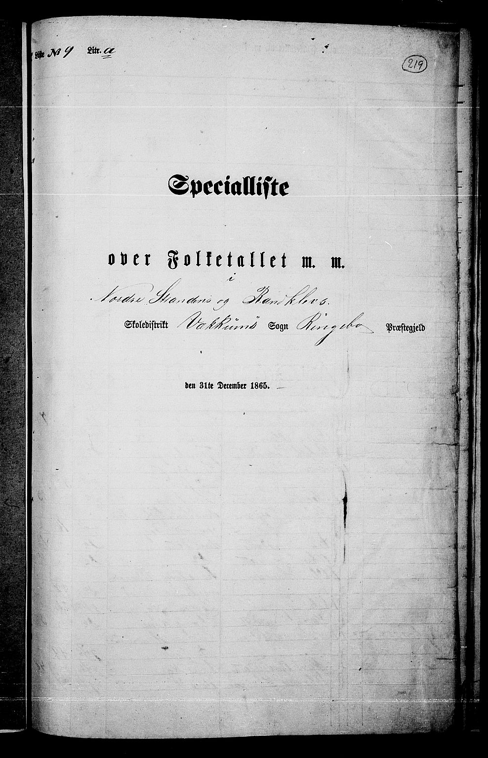 RA, 1865 census for Ringebu, 1865, p. 190