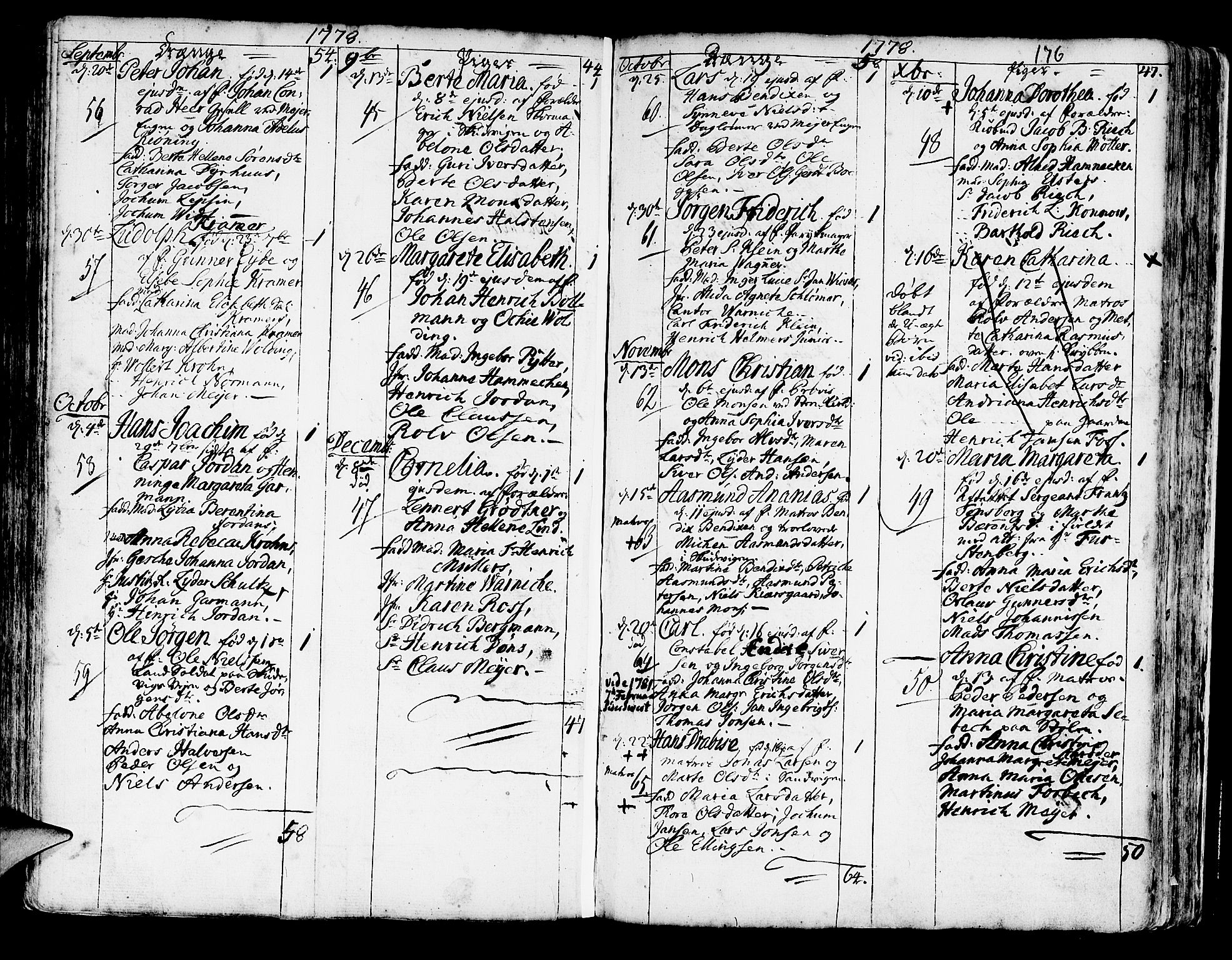 Korskirken sokneprestembete, SAB/A-76101/H/Haa/L0005: Parish register (official) no. A 5, 1751-1789, p. 176