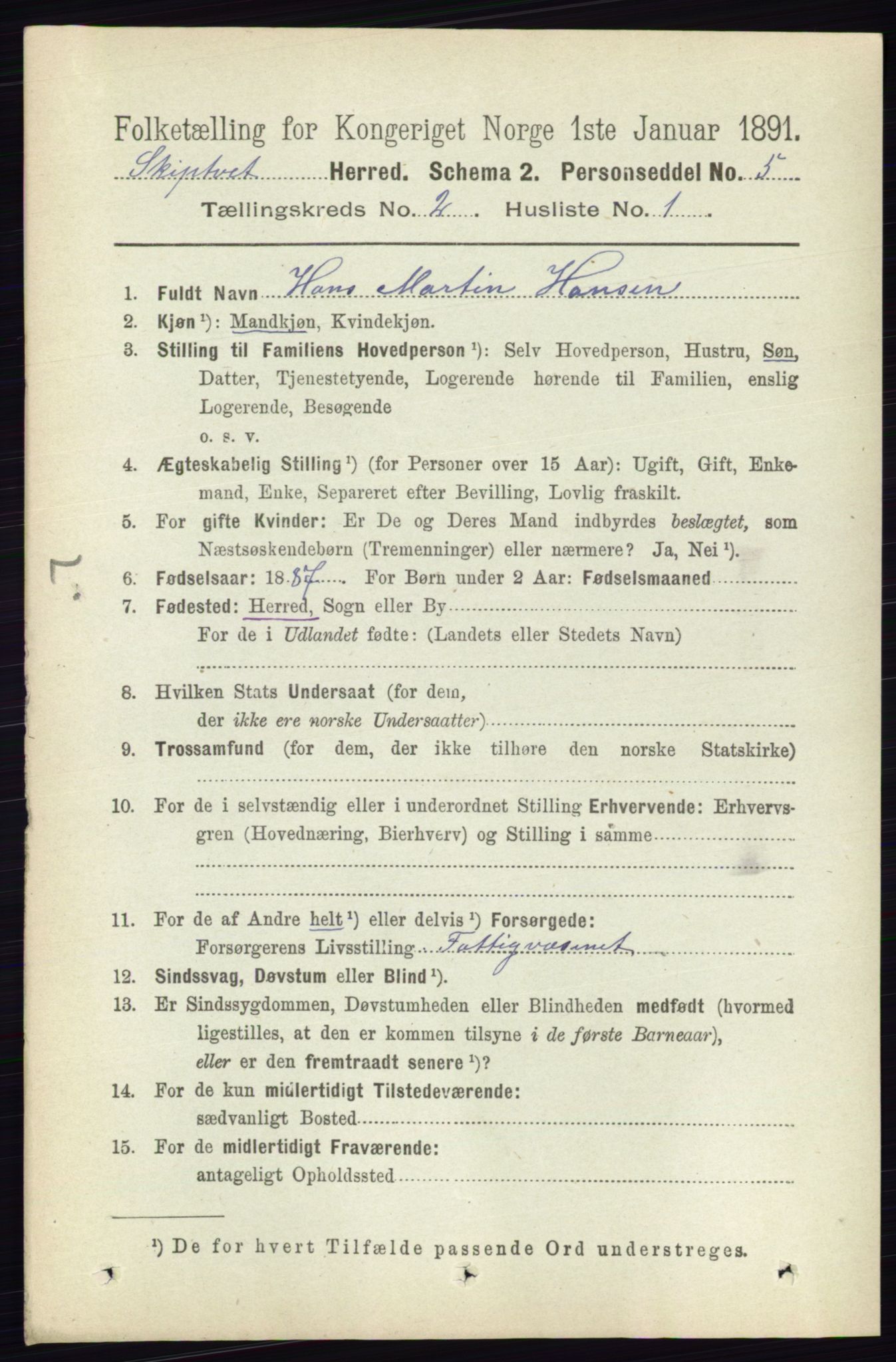 RA, 1891 census for 0127 Skiptvet, 1891, p. 576