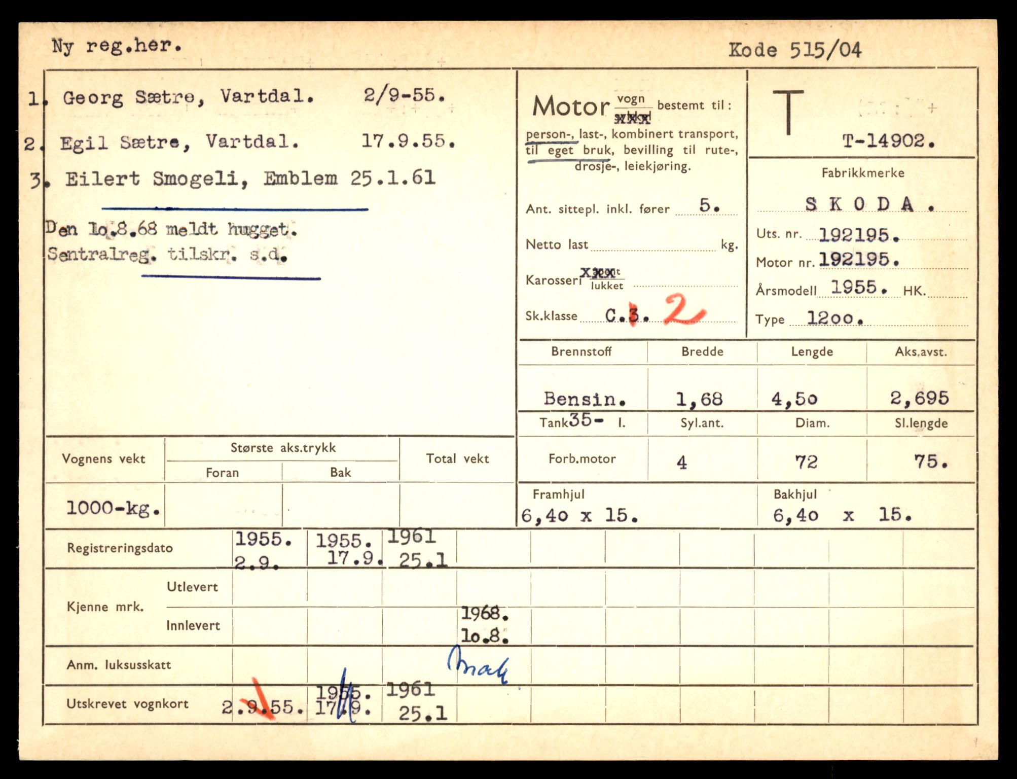 Møre og Romsdal vegkontor - Ålesund trafikkstasjon, AV/SAT-A-4099/F/Fe/L0049: Registreringskort for kjøretøy T 14864 - T 18613, 1927-1998, p. 877