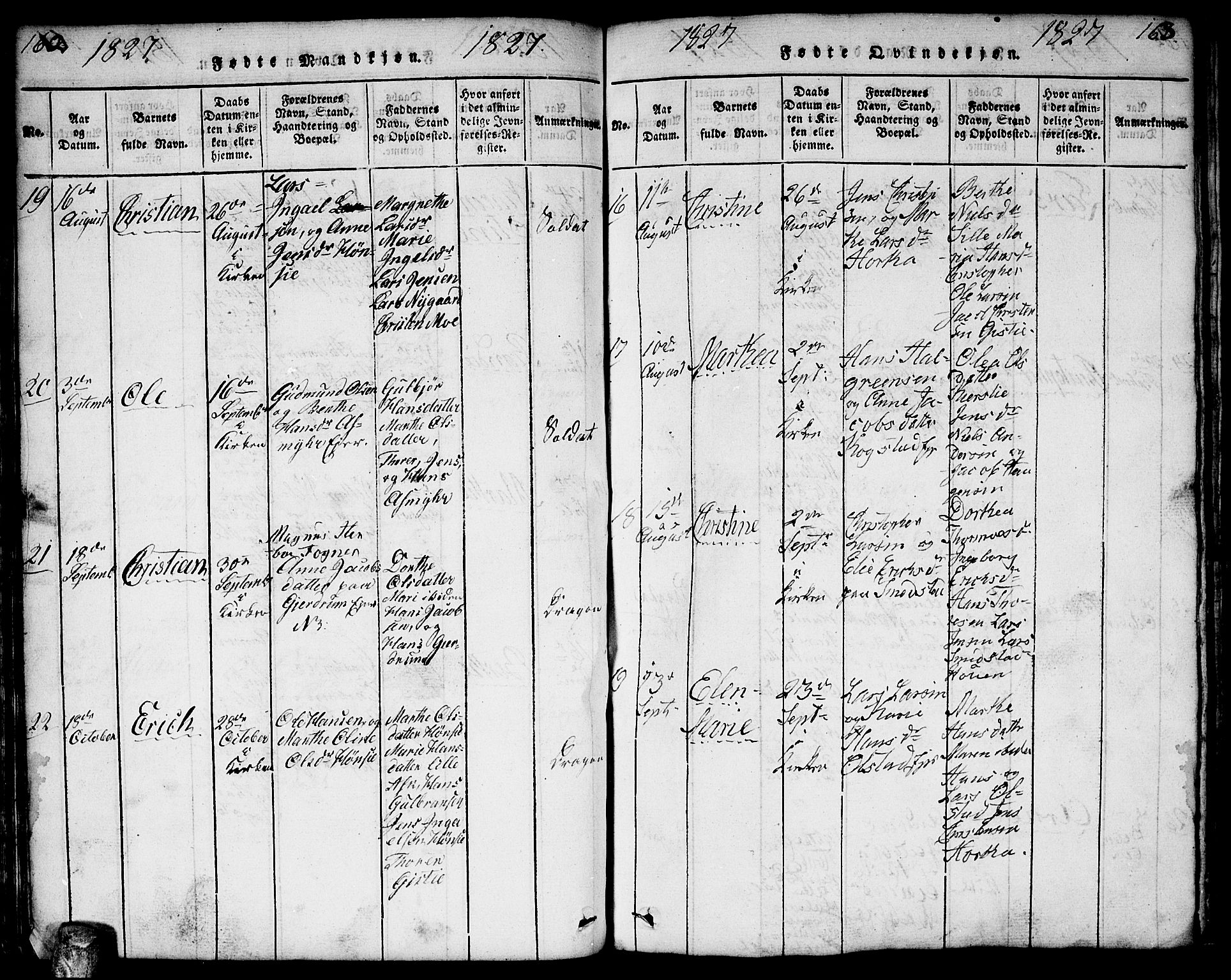 Gjerdrum prestekontor Kirkebøker, SAO/A-10412b/F/Fa/L0004: Parish register (official) no. I 4, 1816-1836, p. 162-163