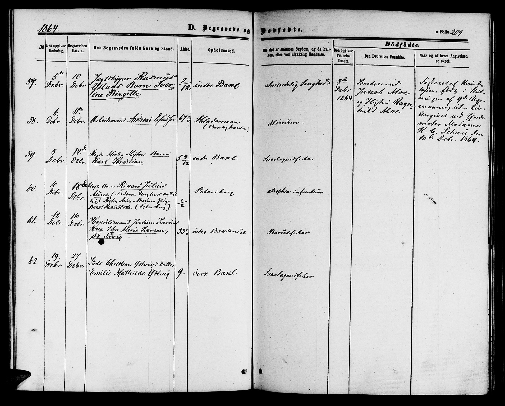 Ministerialprotokoller, klokkerbøker og fødselsregistre - Sør-Trøndelag, SAT/A-1456/604/L0185: Parish register (official) no. 604A06, 1861-1865, p. 209