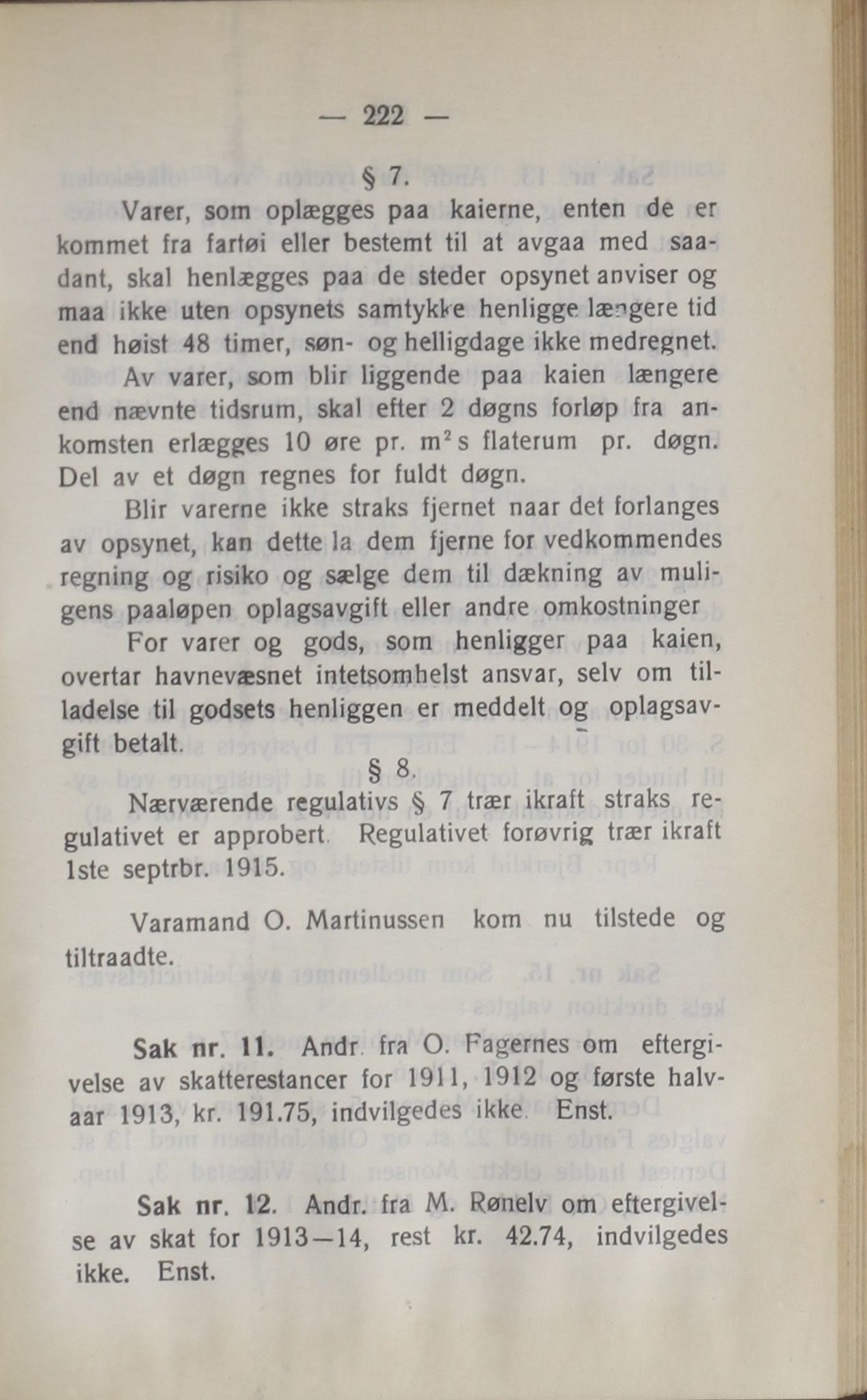 Narvik kommune. Formannskap , AIN/K-18050.150/A/Ab/L0005: Møtebok, 1915