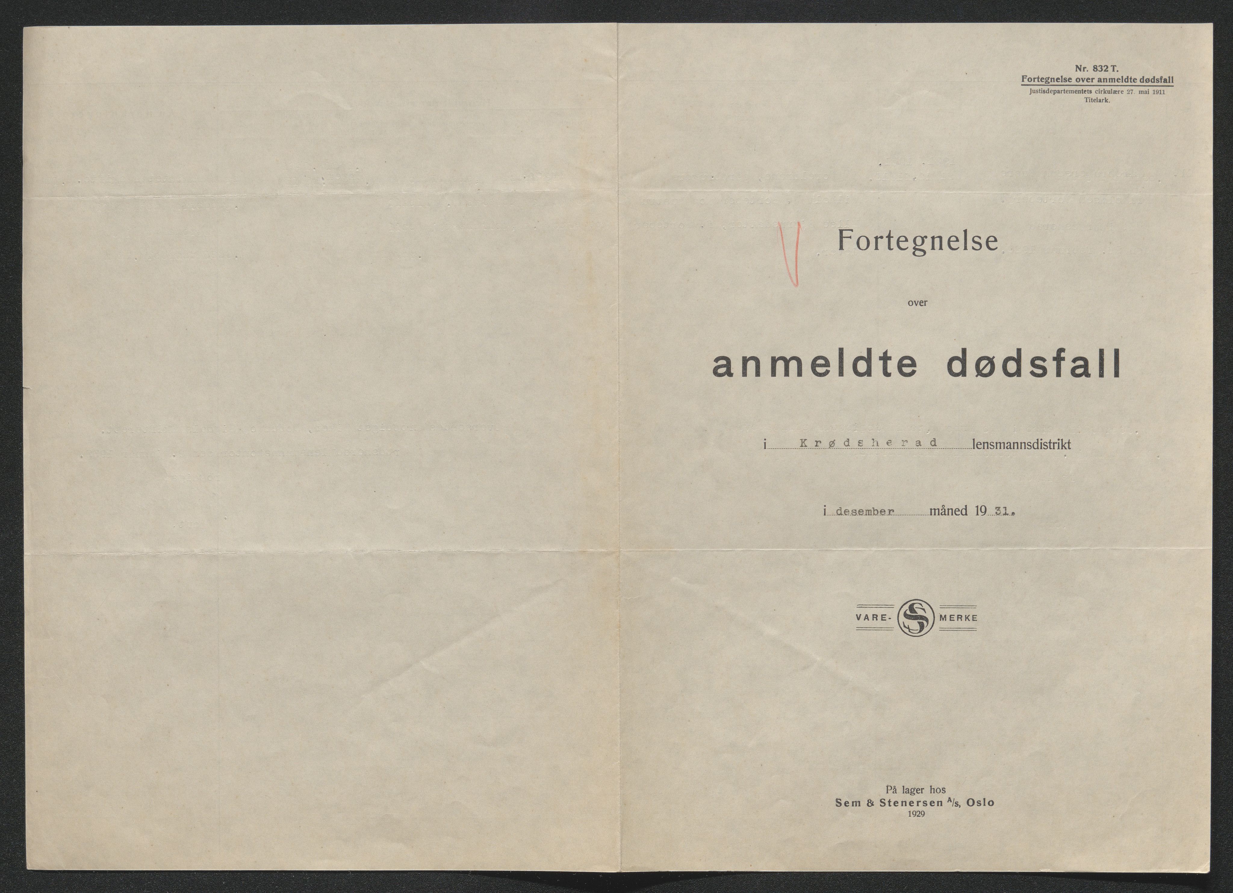 Eiker, Modum og Sigdal sorenskriveri, AV/SAKO-A-123/H/Ha/Hab/L0046: Dødsfallsmeldinger, 1930-1931, p. 1226