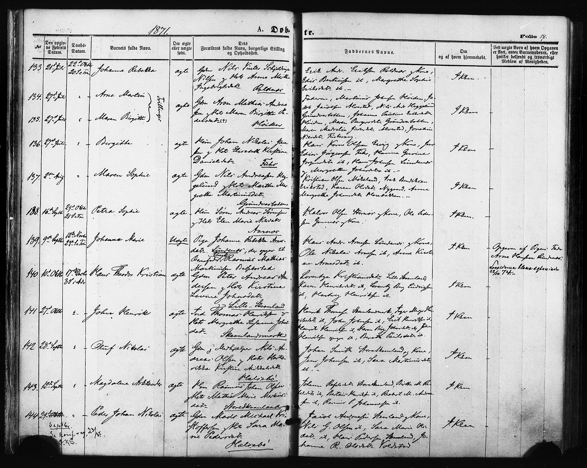 Trondenes sokneprestkontor, AV/SATØ-S-1319/H/Ha/L0013kirke: Parish register (official) no. 13, 1870-1878, p. 17