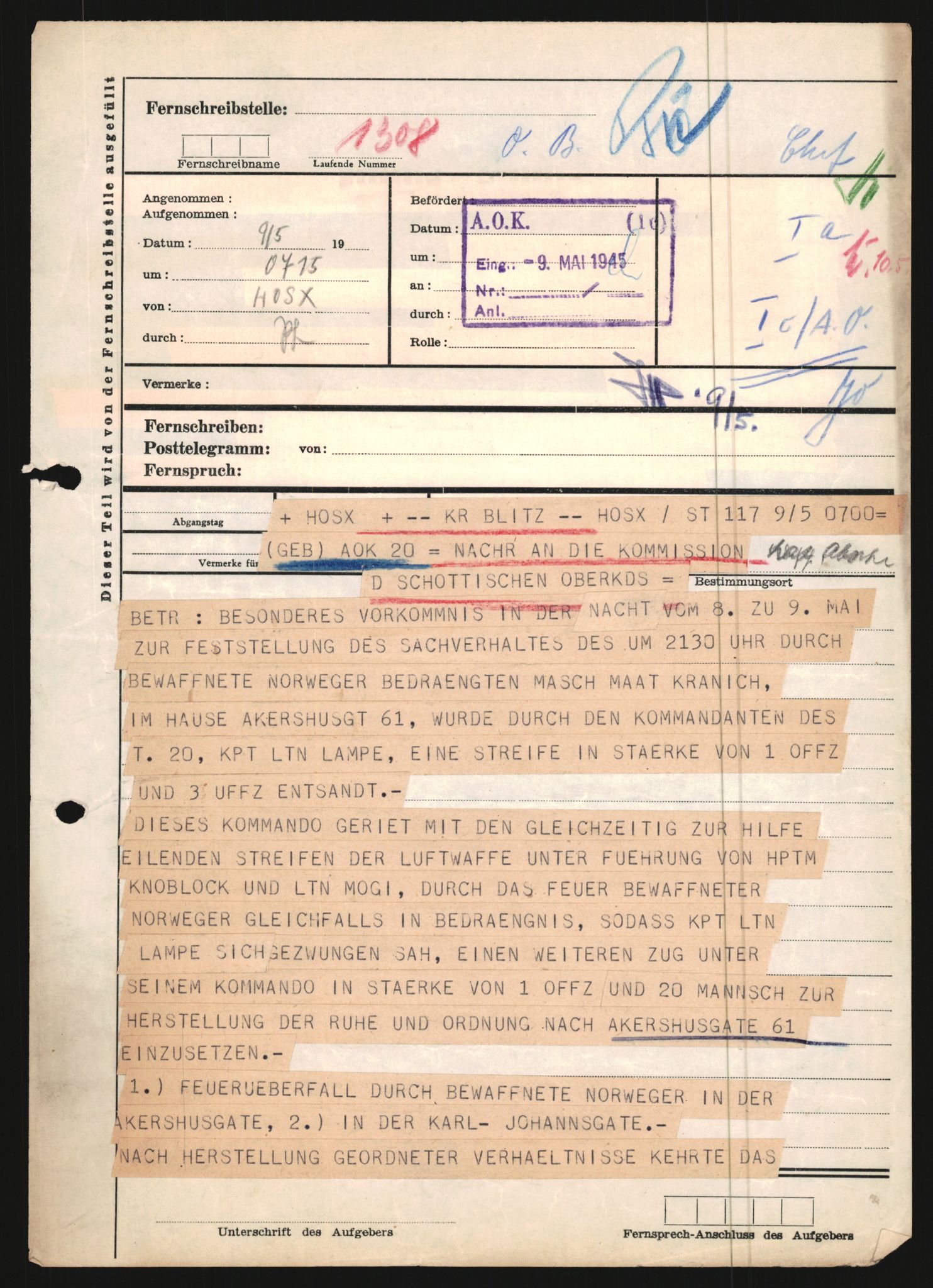 Forsvarets Overkommando. 2 kontor. Arkiv 11.4. Spredte tyske arkivsaker, AV/RA-RAFA-7031/D/Dar/Dara/L0021: Nachrichten des OKW, 1943-1945, p. 418