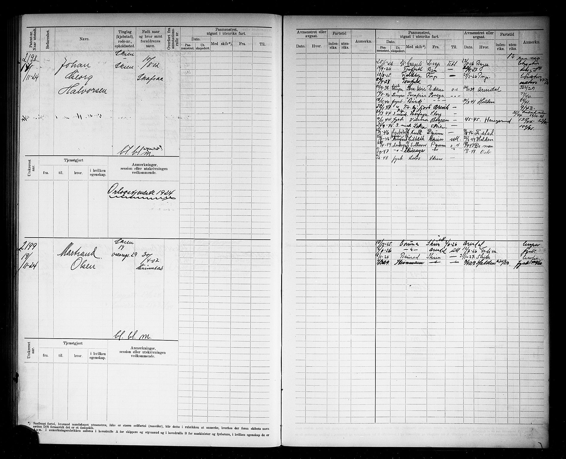 Skien innrulleringskontor, AV/SAKO-A-832/F/Fb/L0007: Hovedrulle, 1913-1927, p. 210
