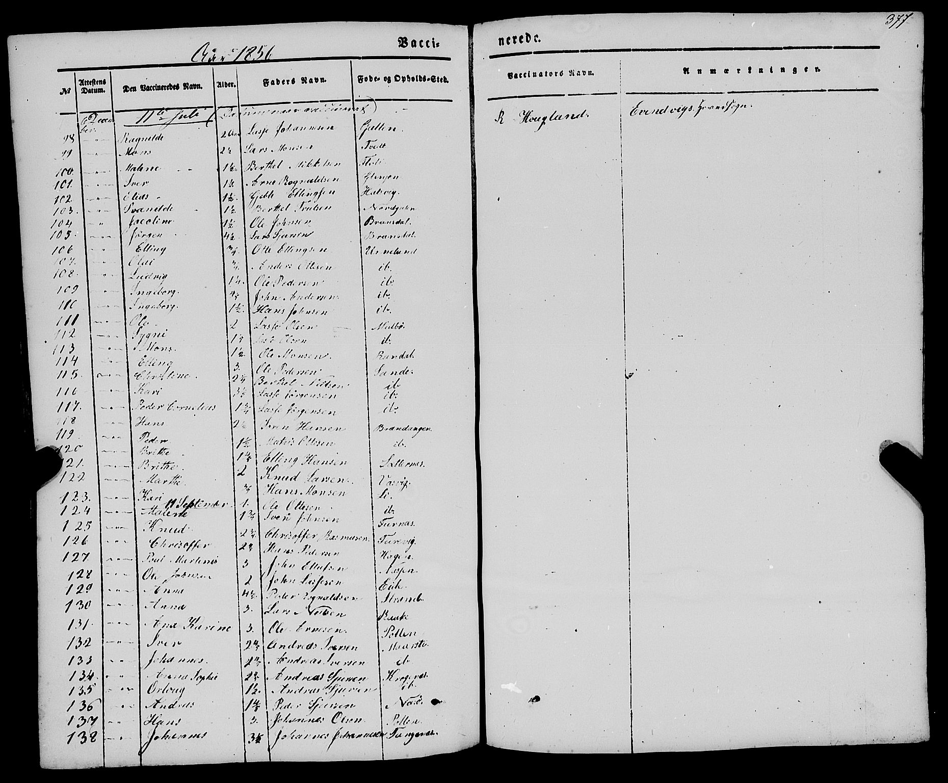 Gulen sokneprestembete, SAB/A-80201/H/Haa/Haaa/L0021: Parish register (official) no. A 21, 1848-1858, p. 377