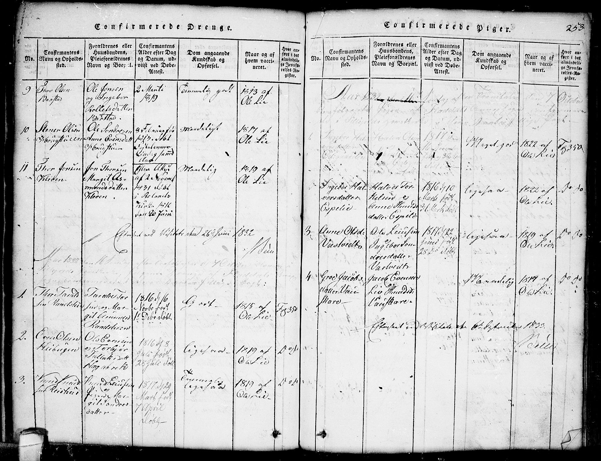 Seljord kirkebøker, SAKO/A-20/G/Gb/L0002: Parish register (copy) no. II 2, 1815-1854, p. 253