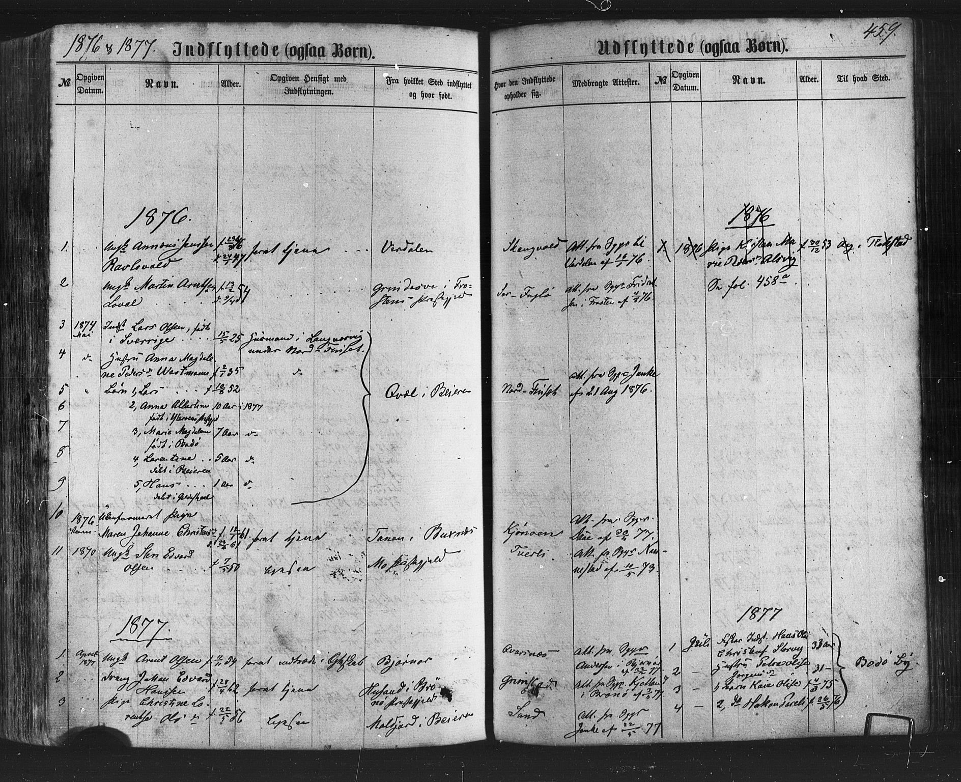 Ministerialprotokoller, klokkerbøker og fødselsregistre - Nordland, SAT/A-1459/805/L0098: Parish register (official) no. 805A05, 1862-1879, p. 459