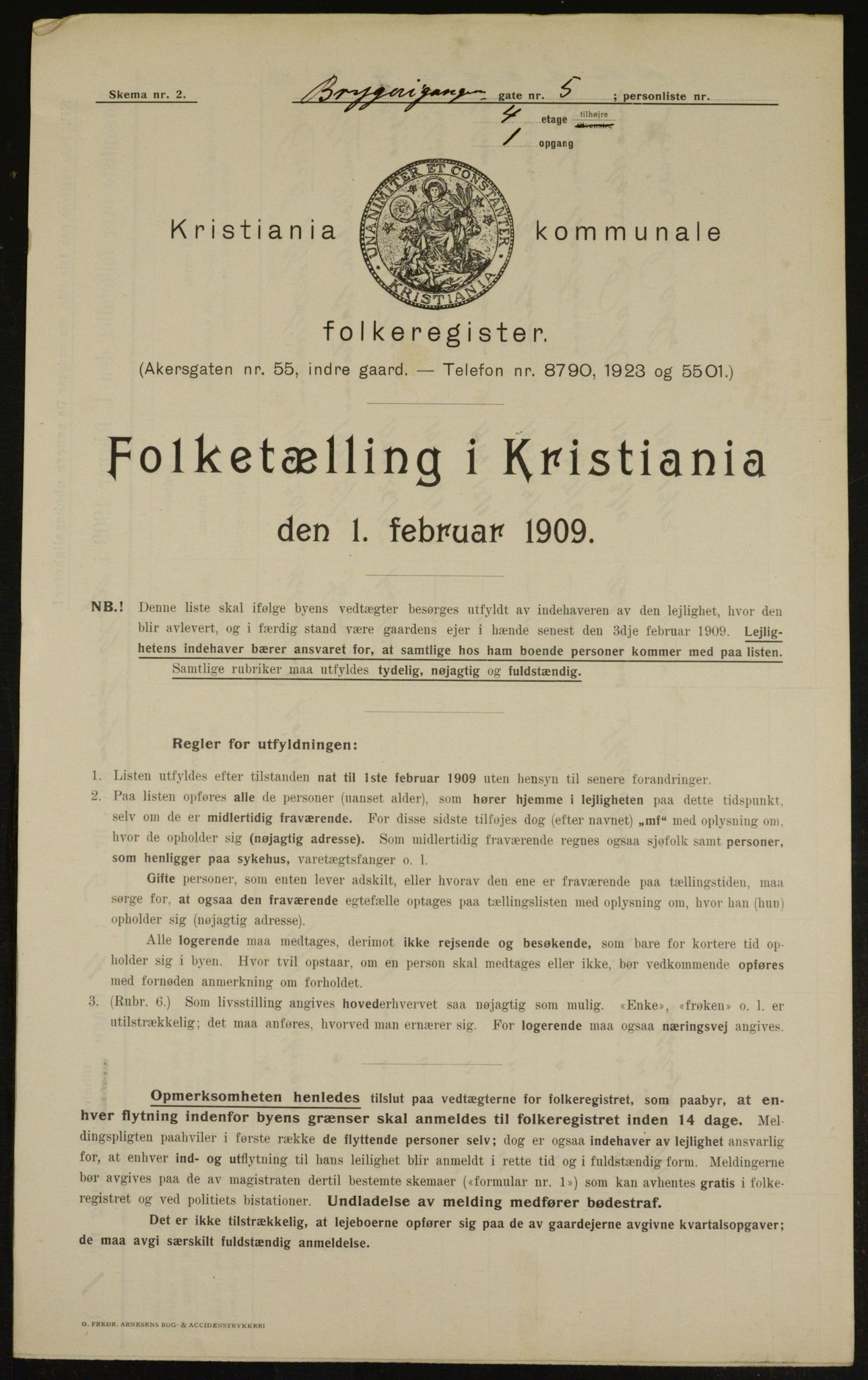 OBA, Municipal Census 1909 for Kristiania, 1909, p. 39427