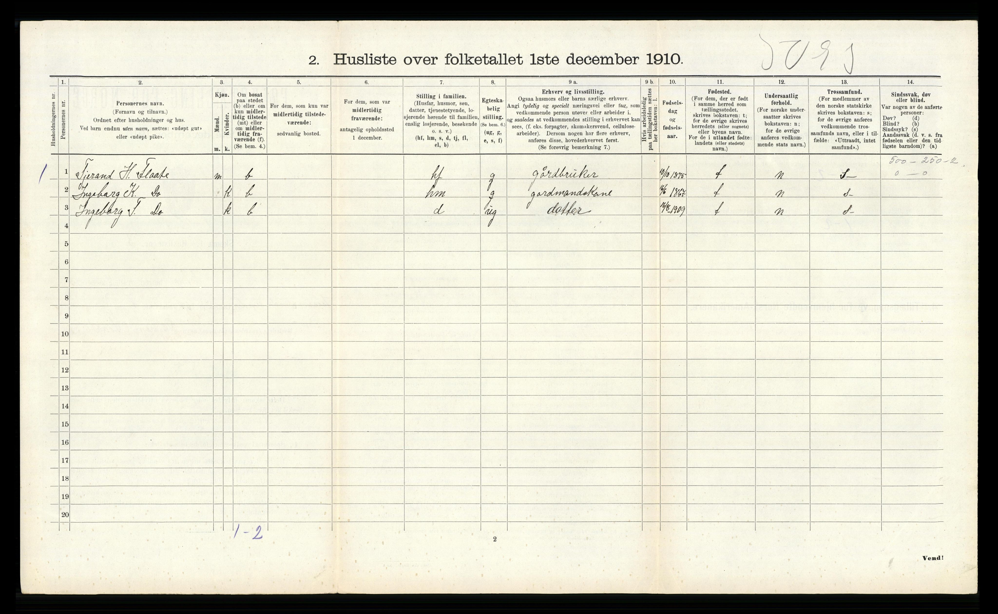 RA, 1910 census for Etne, 1910, p. 389