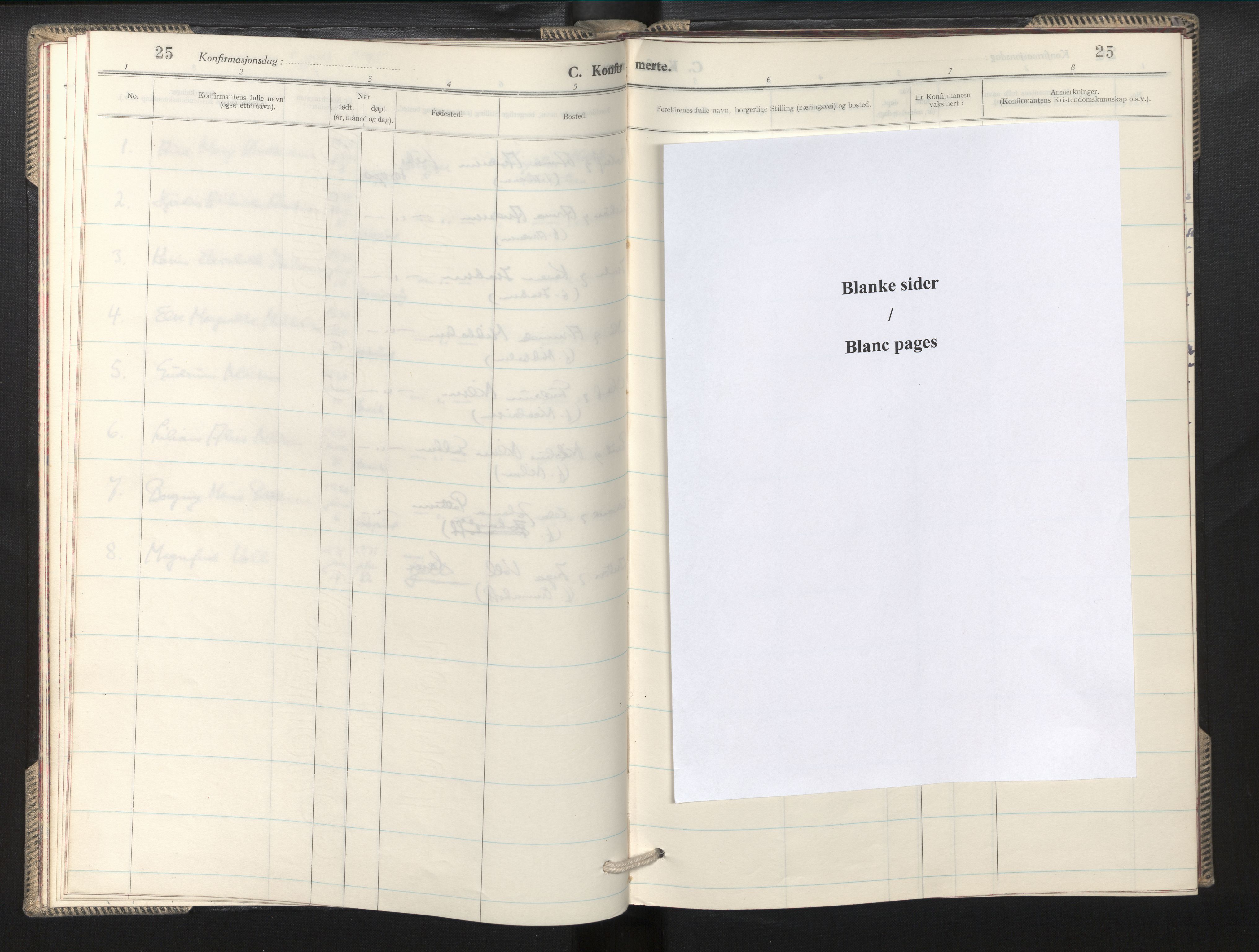 Den norske sjømannsmisjon i utlandet/Skotske havner (Leith, Glasgow), SAB/SAB/PA-0100/H/Ha/Hab/L0002: Parish register (official) no. A 2, 1940-1946, p. 25