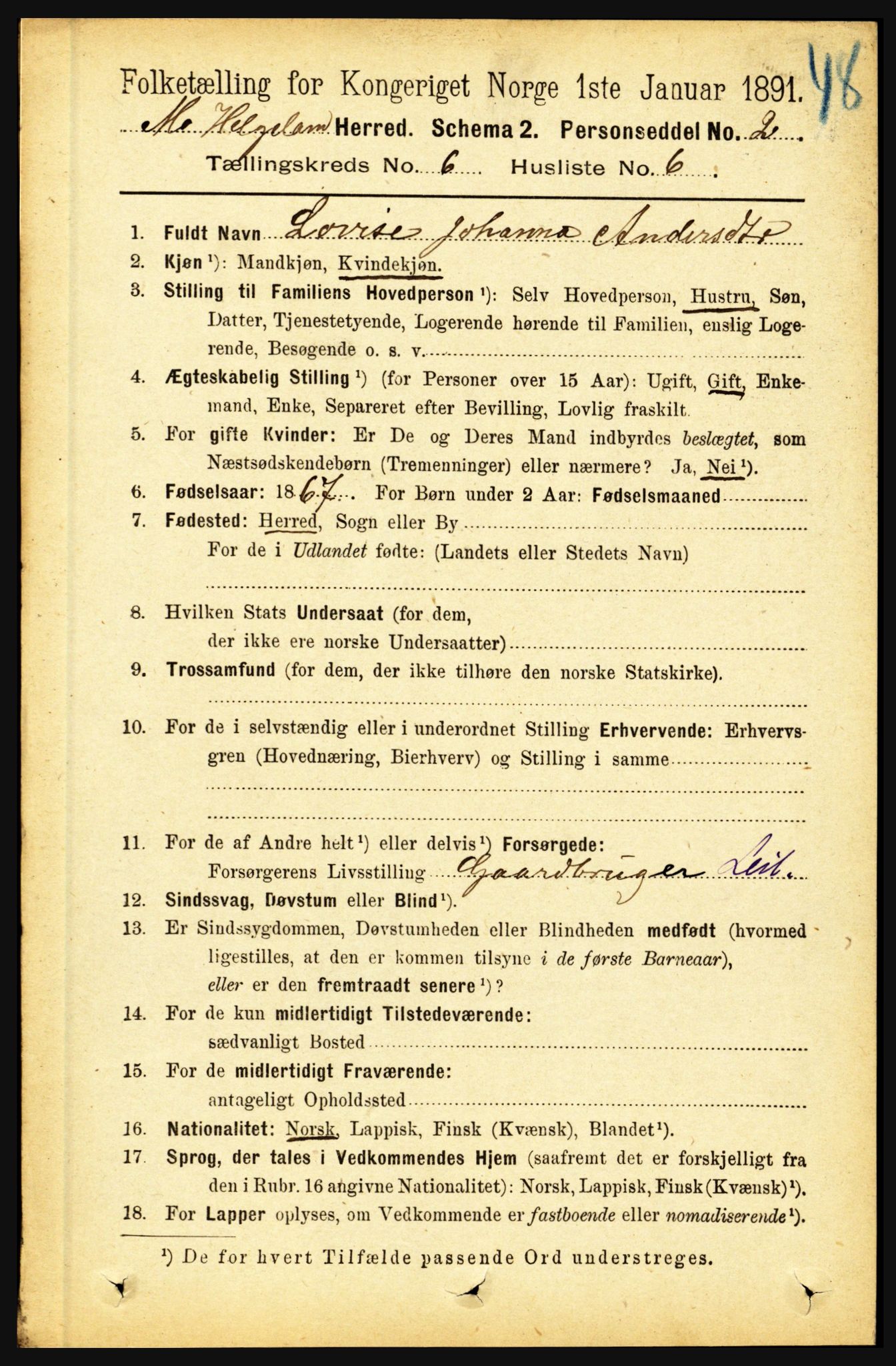 RA, 1891 census for 1833 Mo, 1891, p. 2242