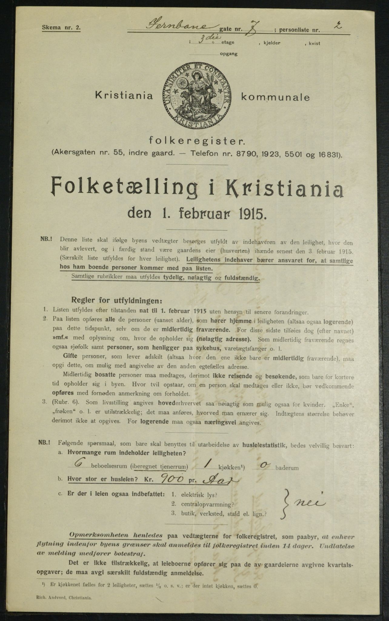 OBA, Municipal Census 1915 for Kristiania, 1915, p. 46352