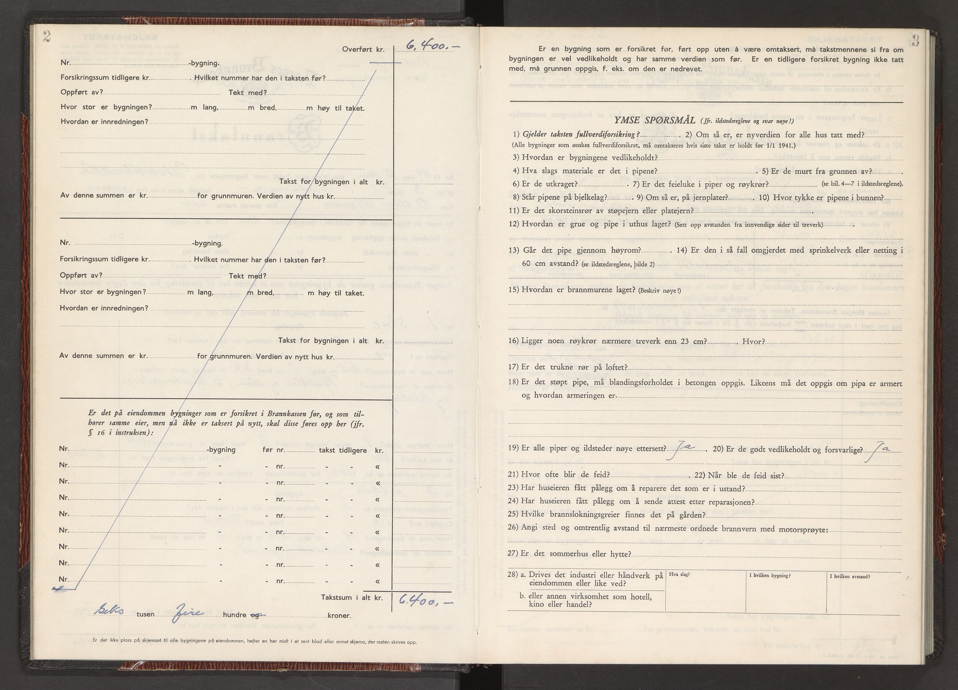 Norges Brannkasse Flatanger, AV/SAT-A-5599/Fb/L0002: Branntakstprotokoll, 1949-1954