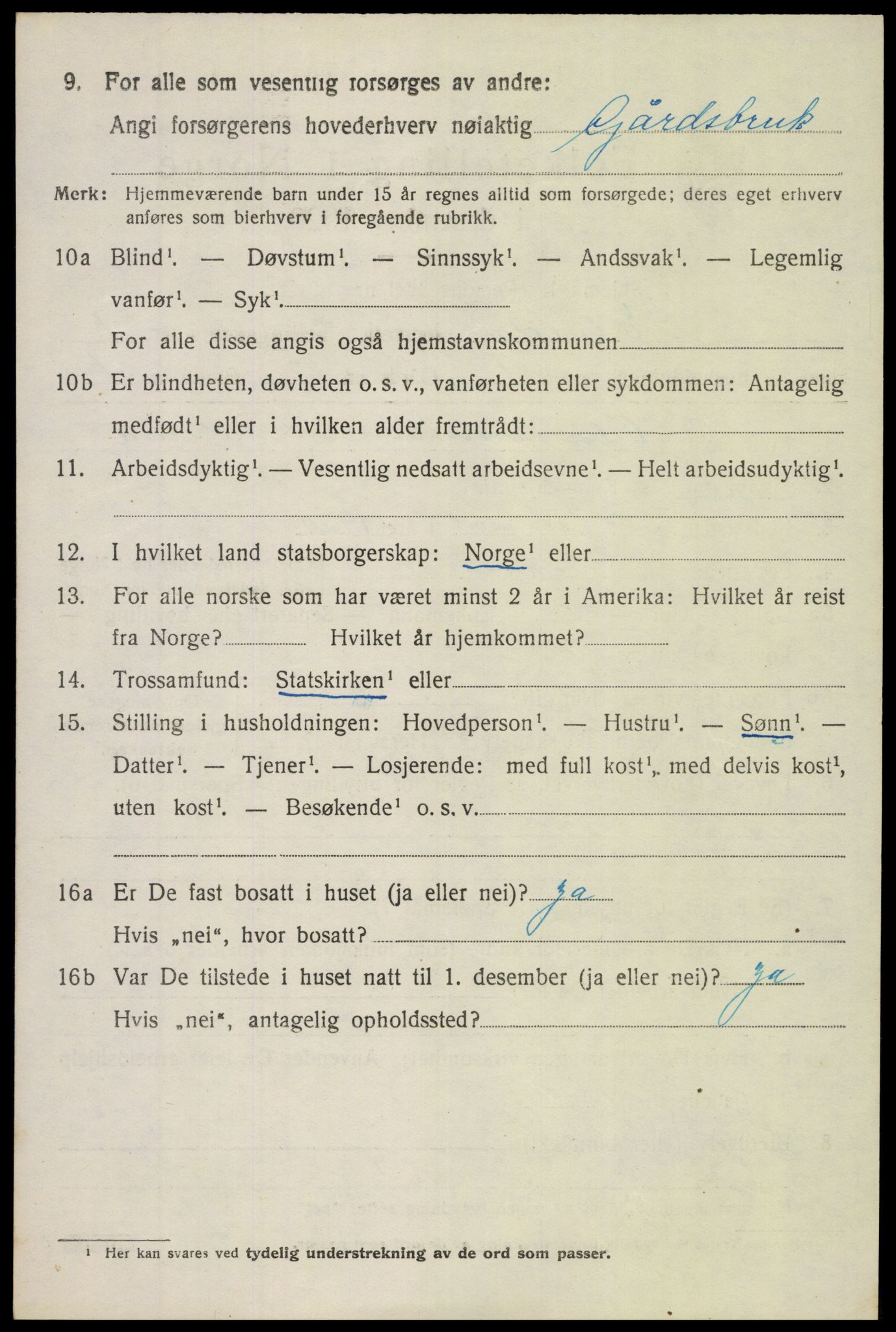 SAH, 1920 census for Etnedal, 1920, p. 801