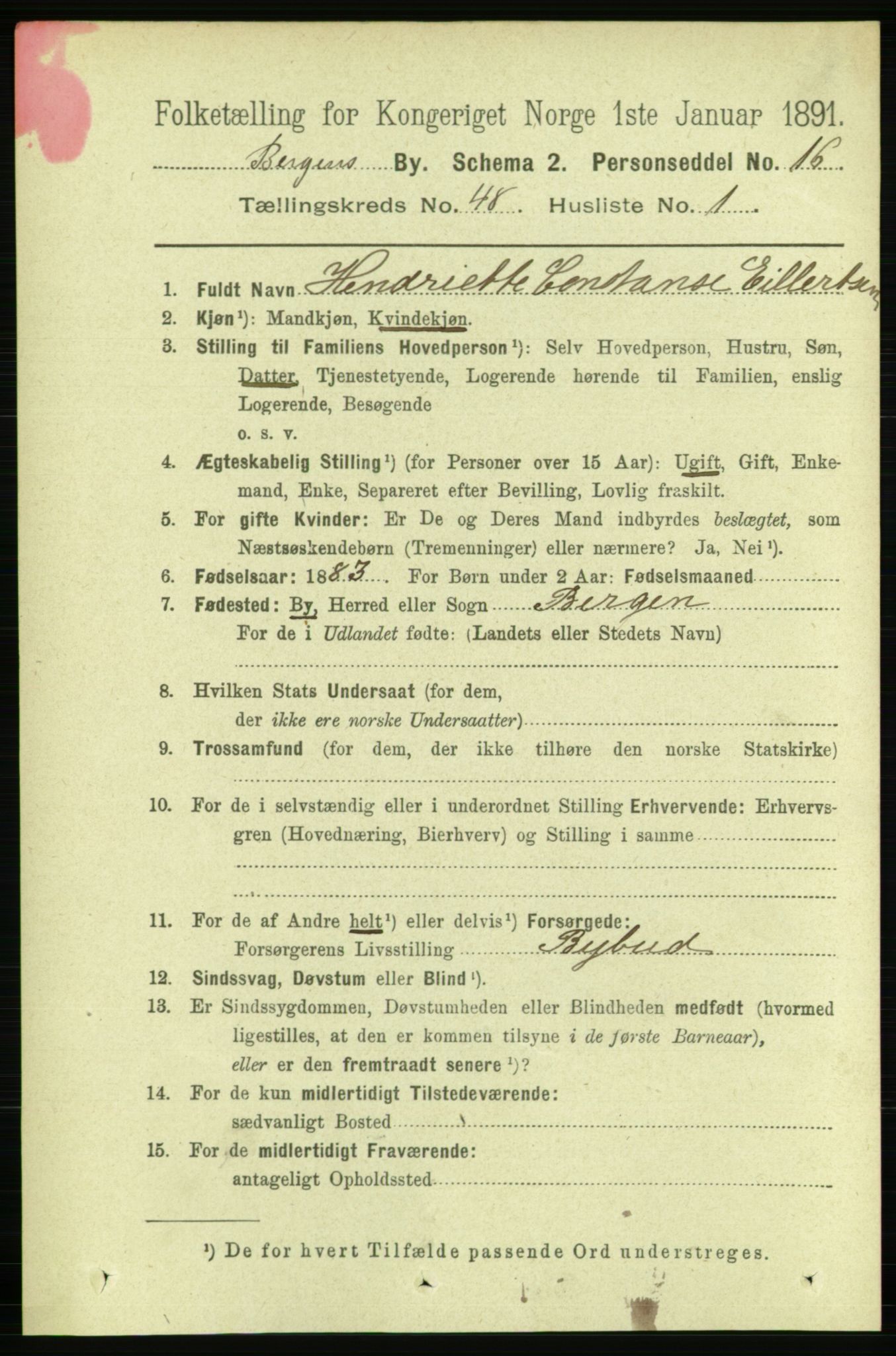 RA, 1891 Census for 1301 Bergen, 1891, p. 56918