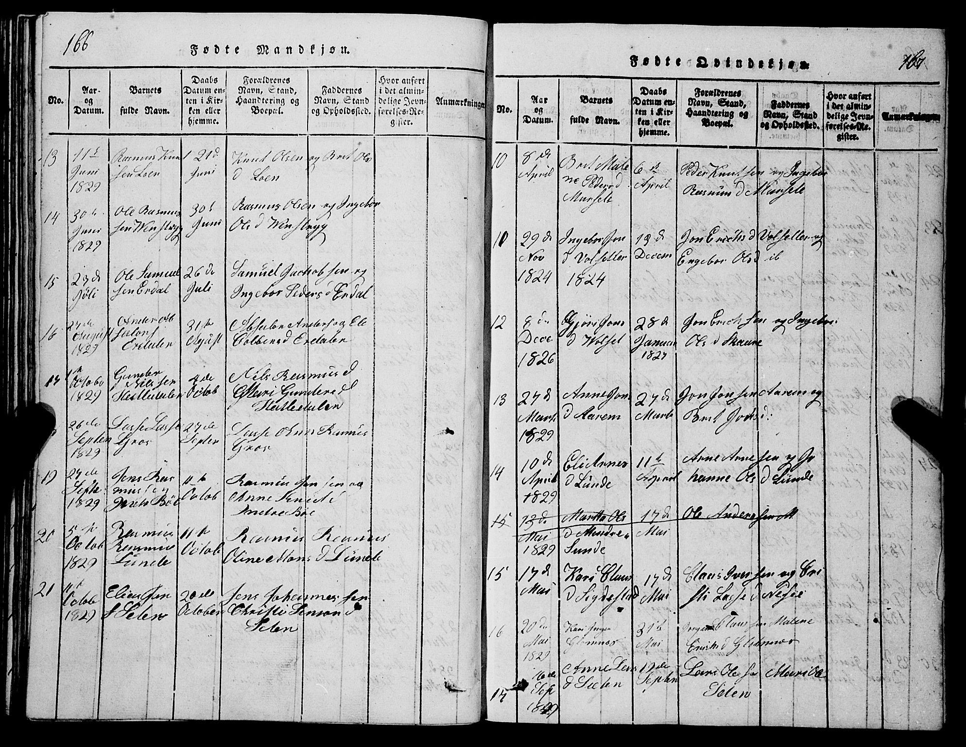 Stryn Sokneprestembete, SAB/A-82501: Parish register (copy) no. C 1, 1801-1845, p. 166-167