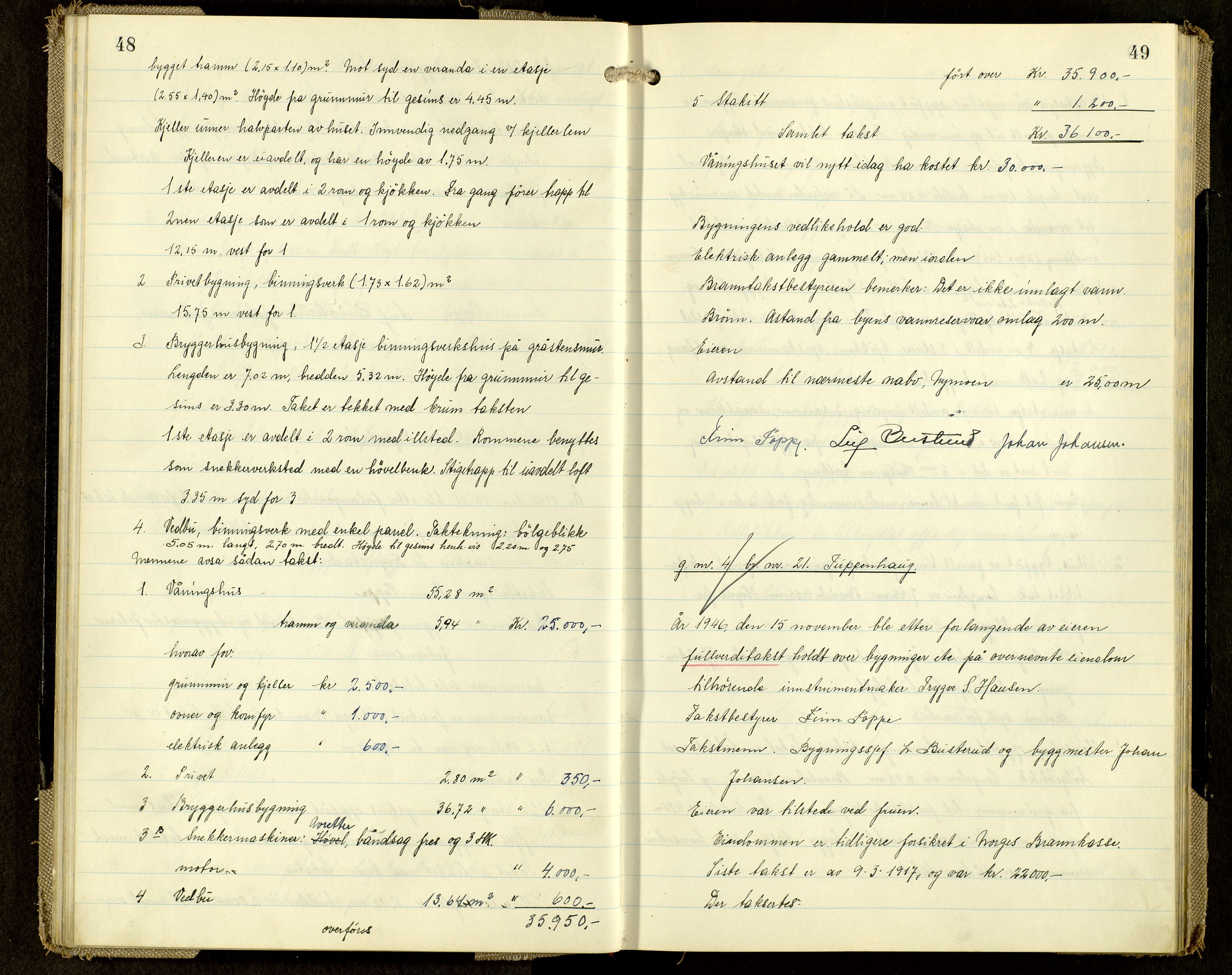 Norges Brannkasse, Hamar, AV/SAH-NBRANH-006/F/Fa/L0012: Branntakstprotokoll, 1946-1948, p. 48-49