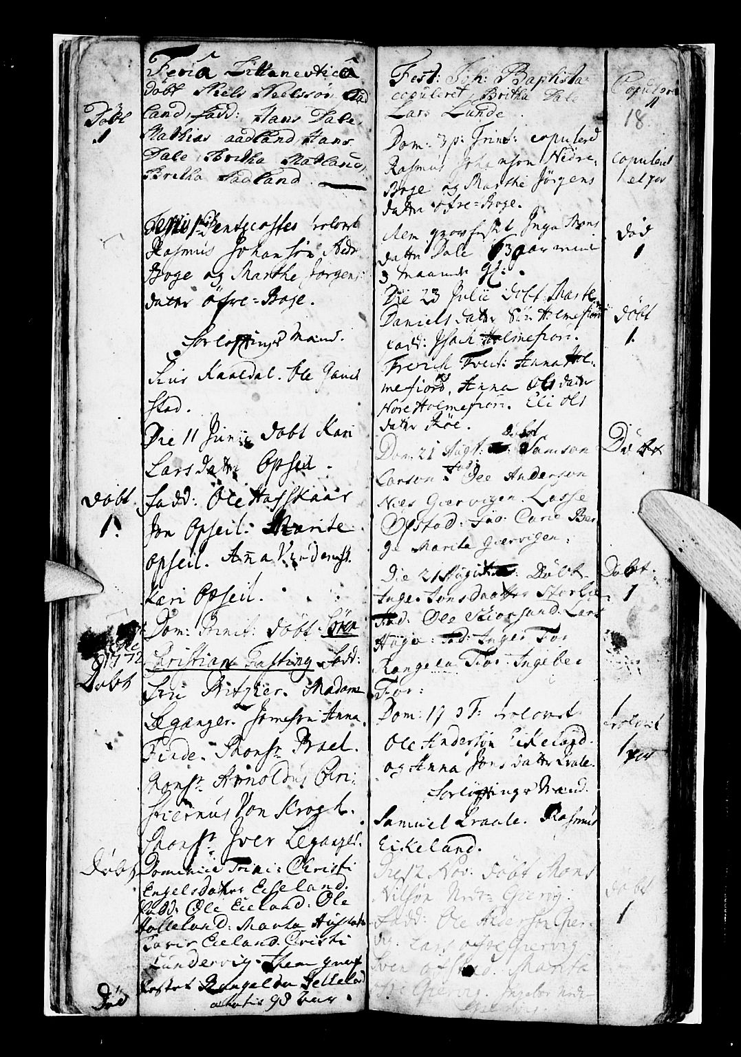 Os sokneprestembete, AV/SAB-A-99929: Parish register (official) no. A 7, 1723-1760, p. 18