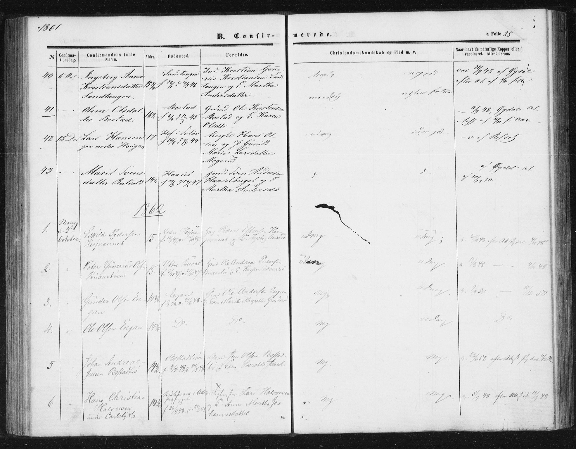 Ministerialprotokoller, klokkerbøker og fødselsregistre - Sør-Trøndelag, AV/SAT-A-1456/616/L0408: Parish register (official) no. 616A05, 1857-1865, p. 25